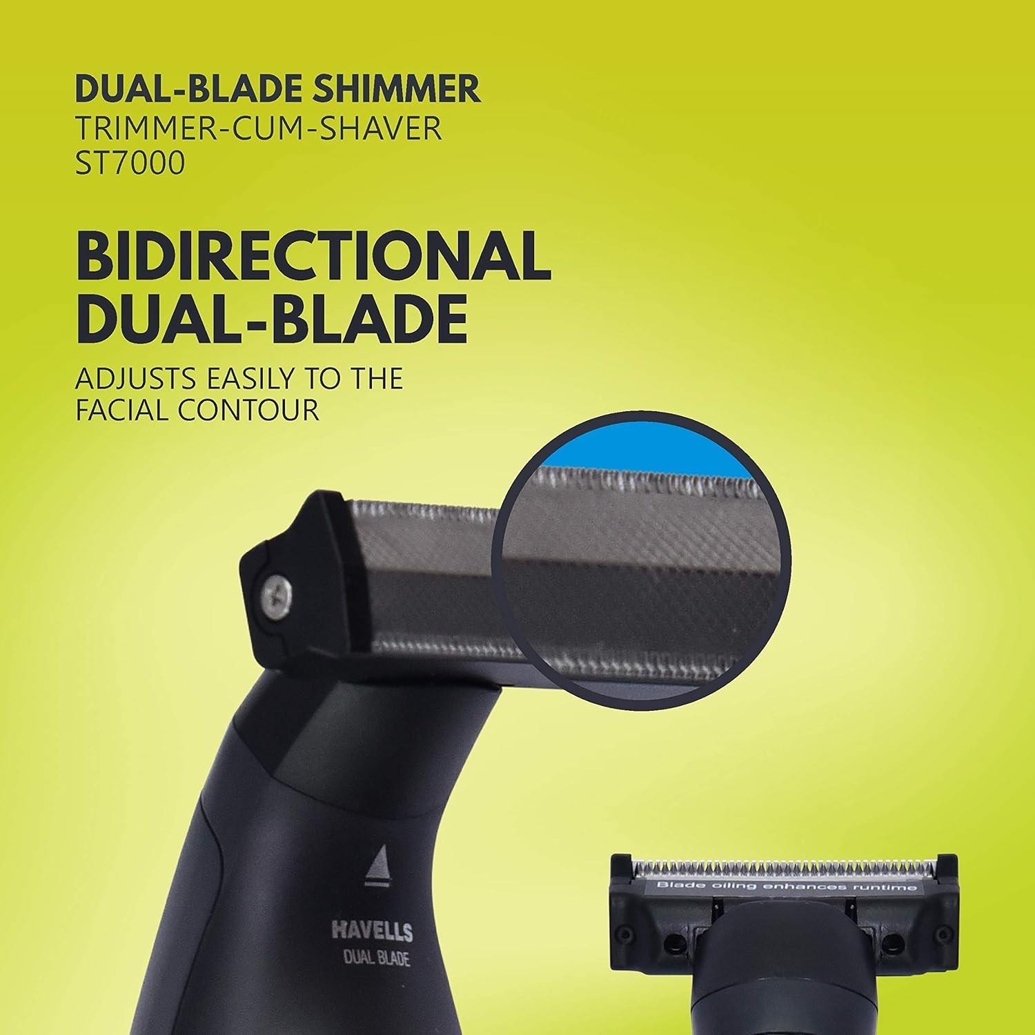 Havells UniBlade Shaver cum Trimmer, Rechargeable, Wet & Dry, 60 Min Runtime