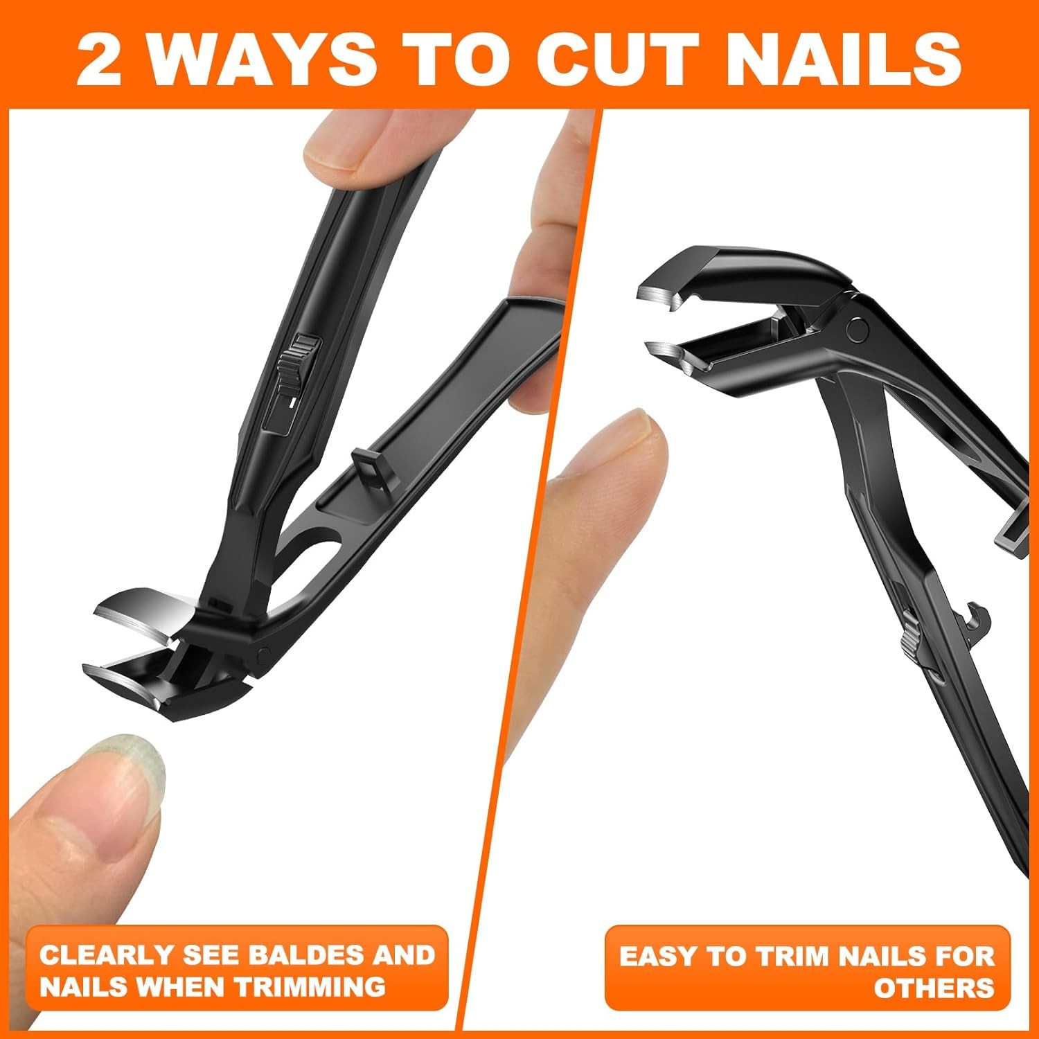 Toenail Clippers for Seniors Thick Toenails 2024 Upgrade Angled Head Large To…
