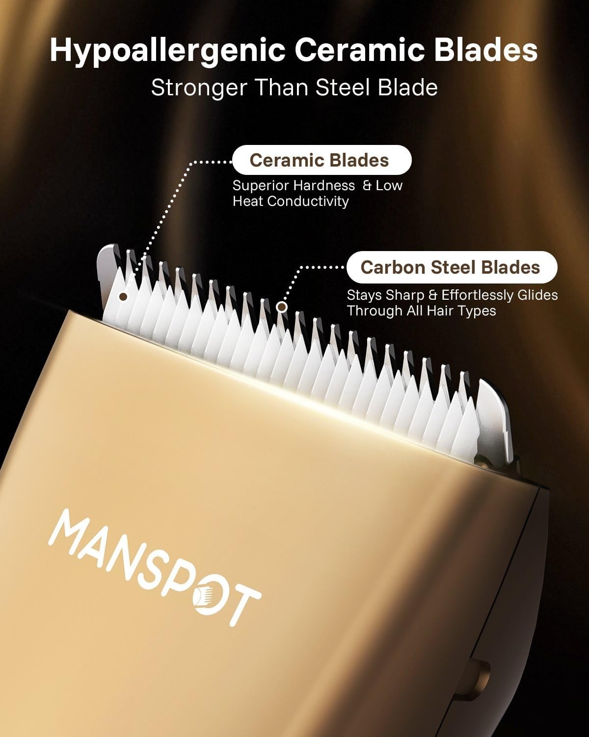 Premium Hair Trimmer for Men – Gifts for Dad, Husband, Boyfriend | 4 Guards, Cer