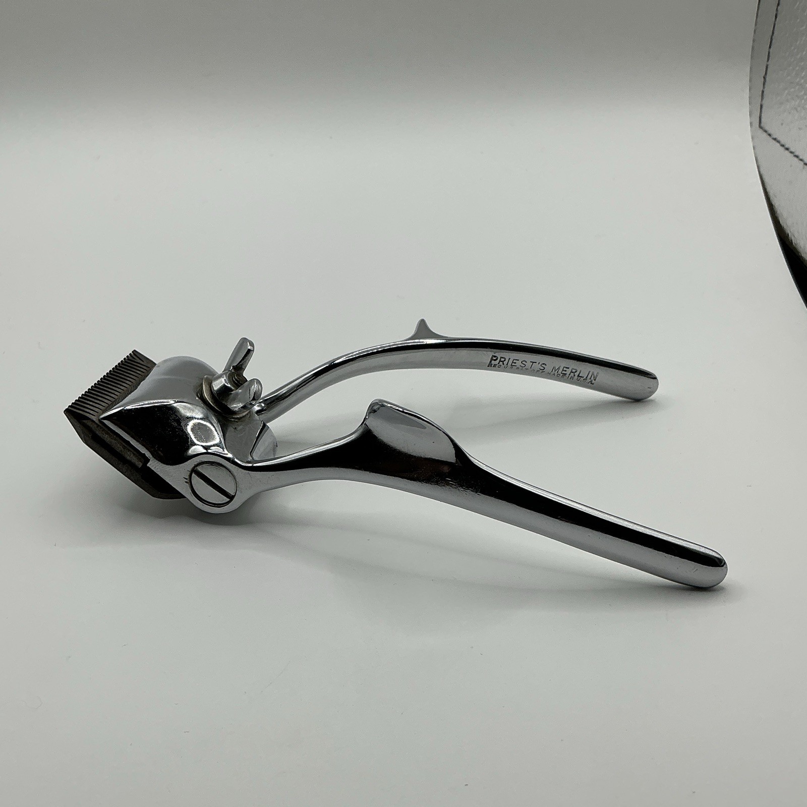 Priests of Merlin Manual Hair Clipper, Silver, 0.9mm Clipper Blade, Model No. 1