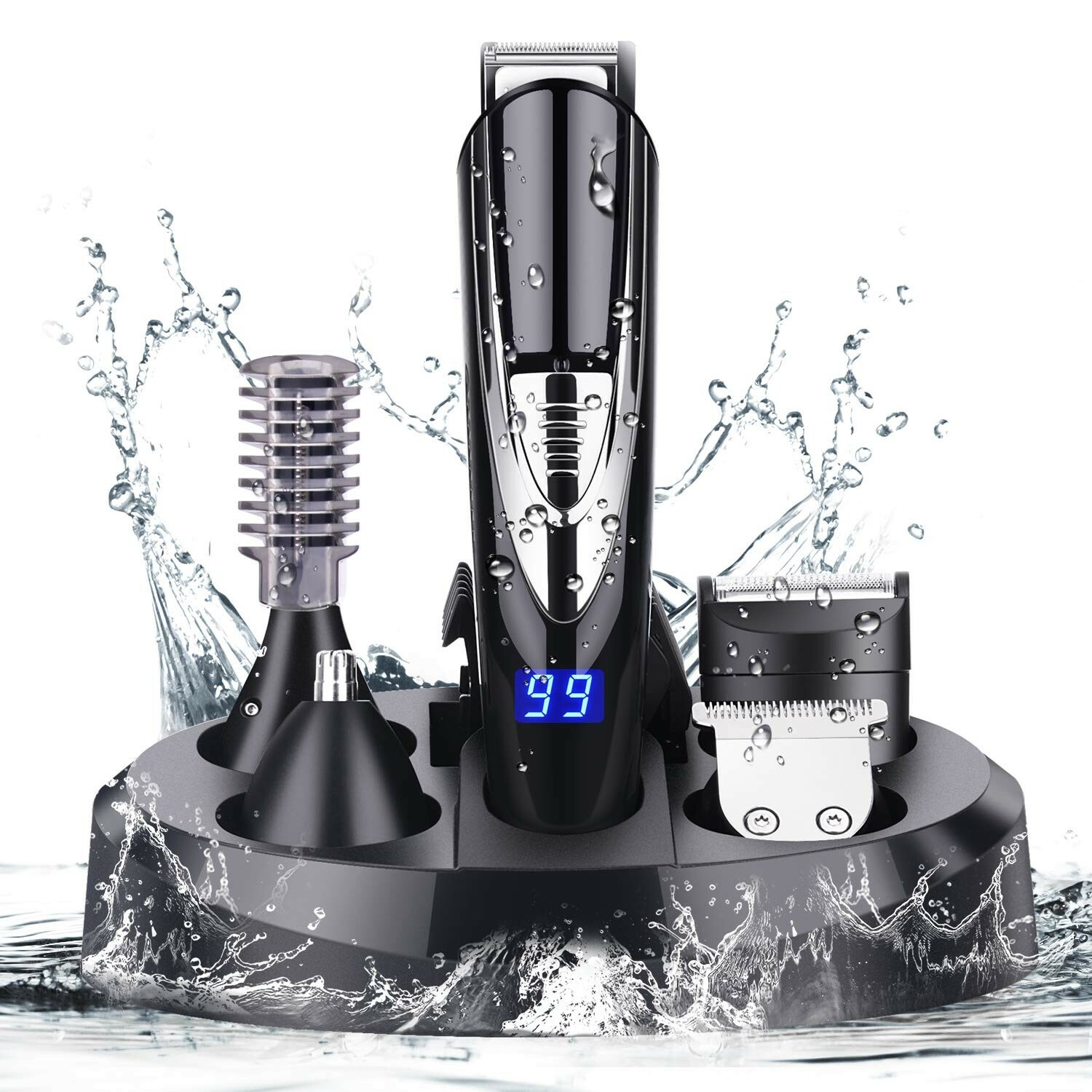 GOOLEEN Beard Trimmer for Men Cordless Mustache Trimmer 10 in 1 Grooming Trimmer