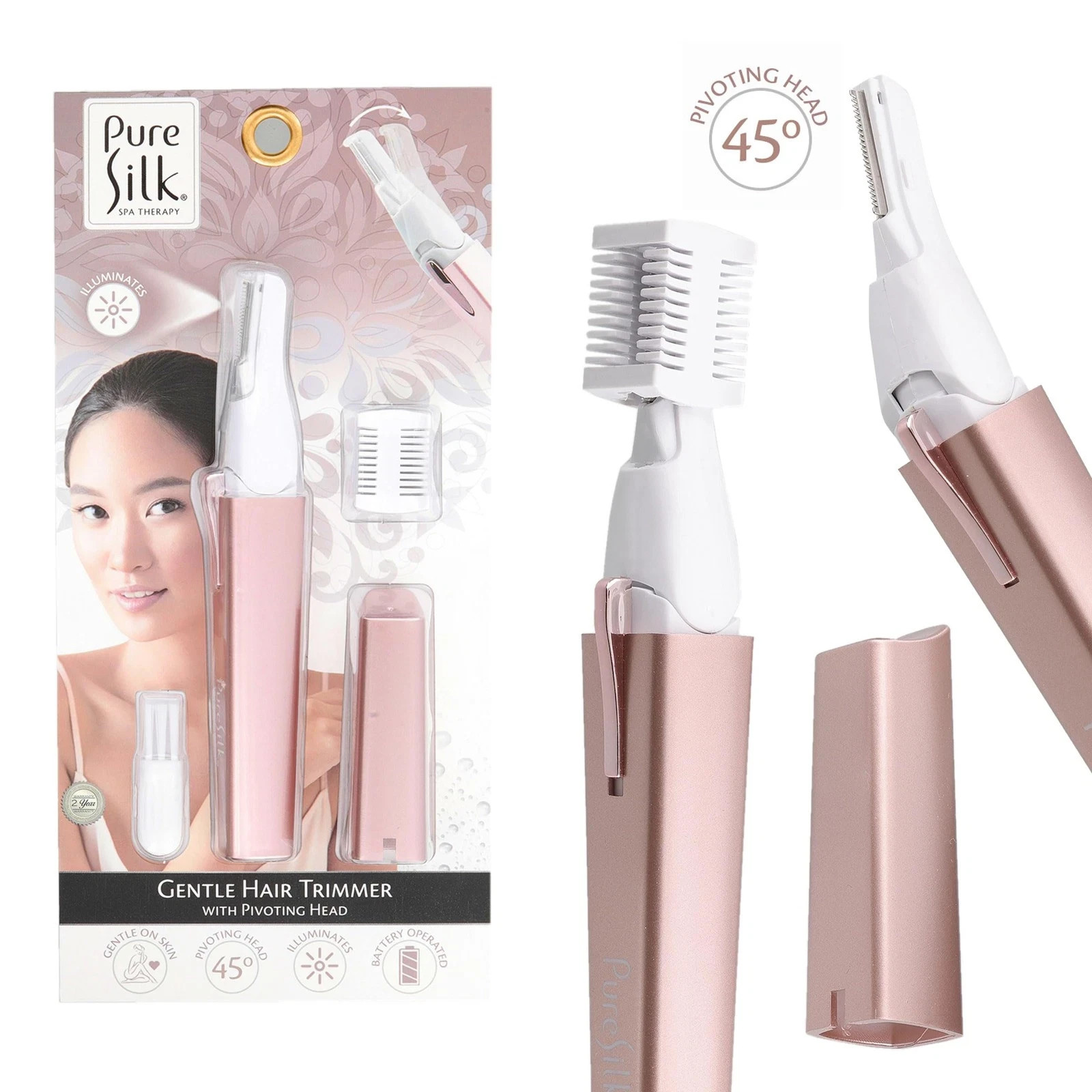 Pure Silk Hair Trimmer for Woman, Pivoting Head Adjustable Hair Trimmer