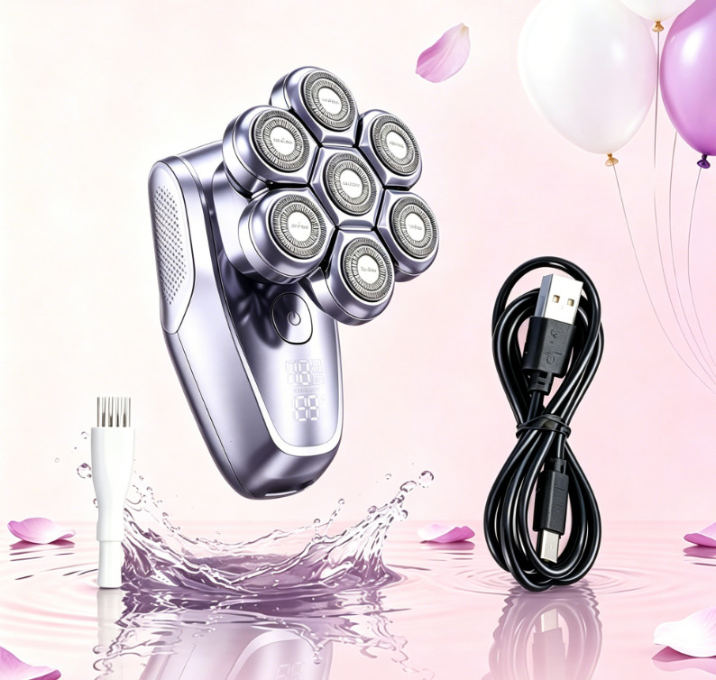 SEJOY 5-in-1 Rotary Electric Shaver 7D Rechargeable Bald Head Razor Hair Trimmer