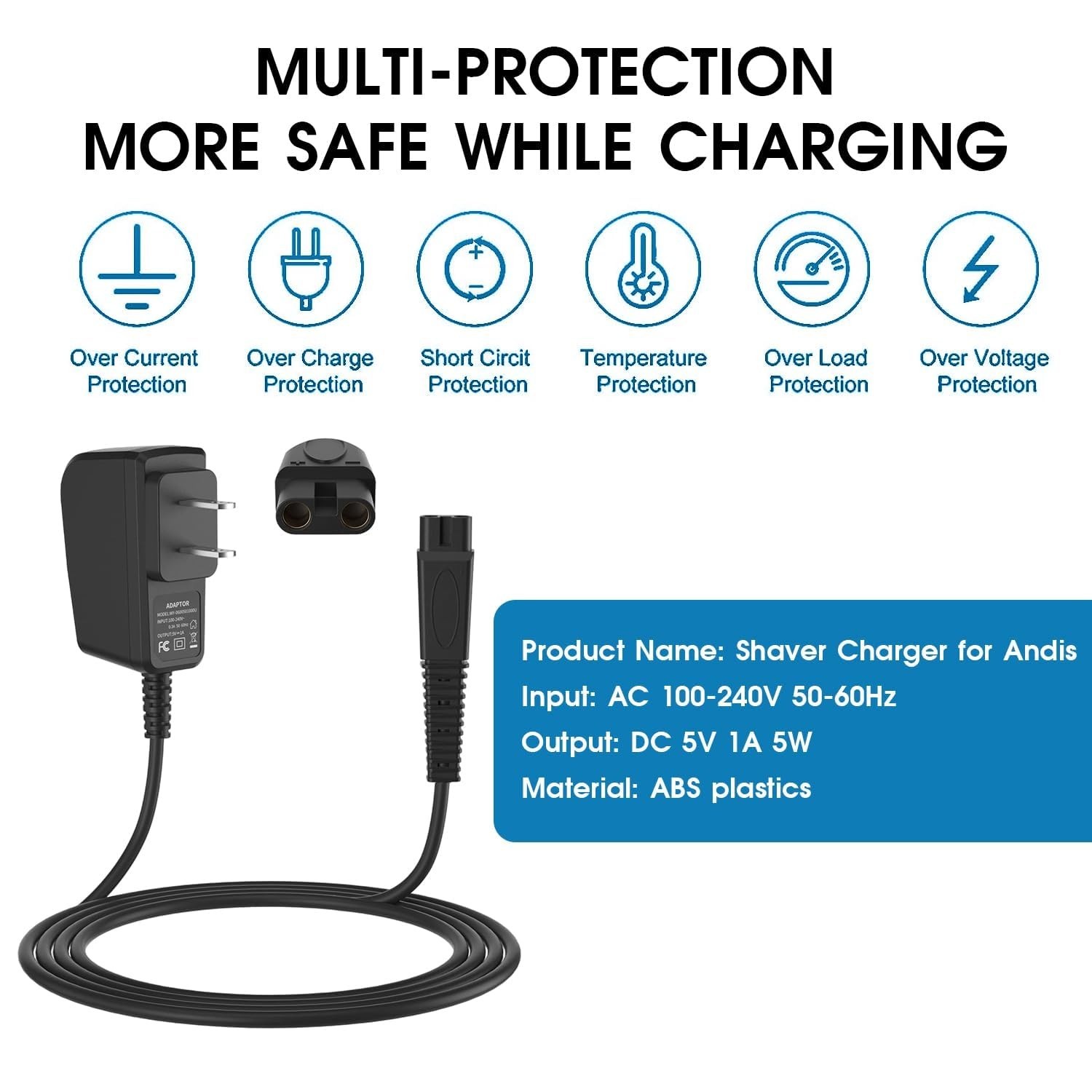 Replacement Charger for Andis Shaver – Certified Safety Features