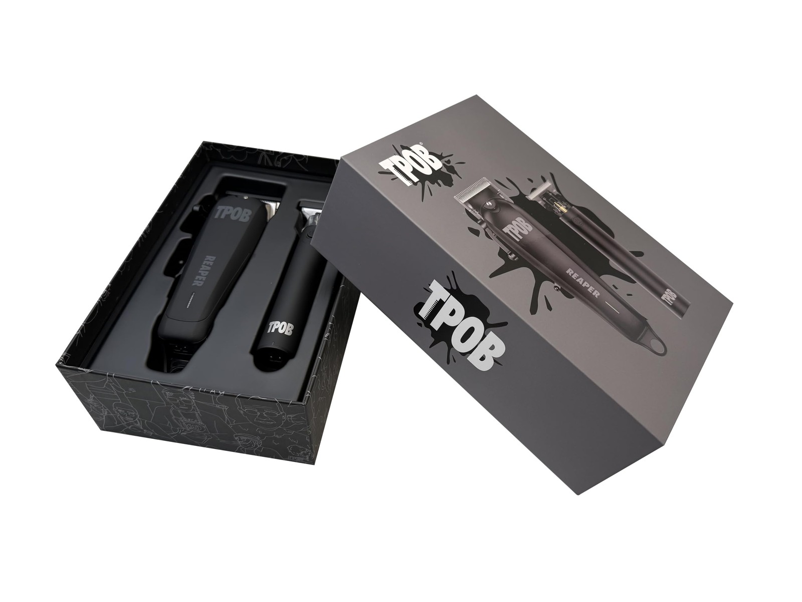 TPOB Slime 2 Ghost Black Clipper Trimmer Set Barber Hair Clippers for