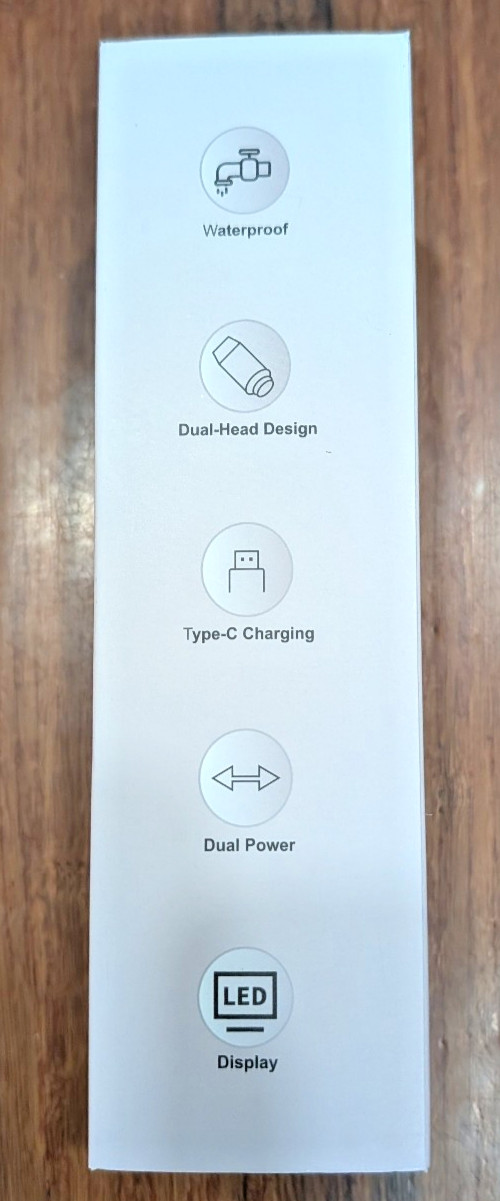 Lmpil Dual-Head Waterproof Face Trimmer, USB-C Fast Charge, LED, Black/Silver