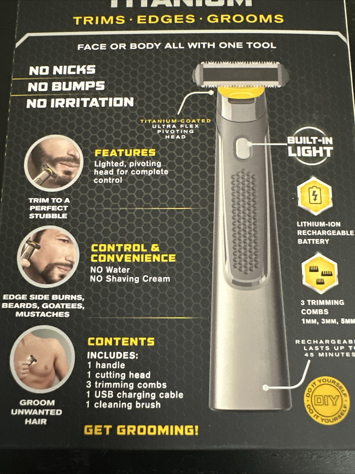 Microtouch Solo Titanium Full Body Groomer, 1x Cutting Head, 3x Trim Combs [NEW]