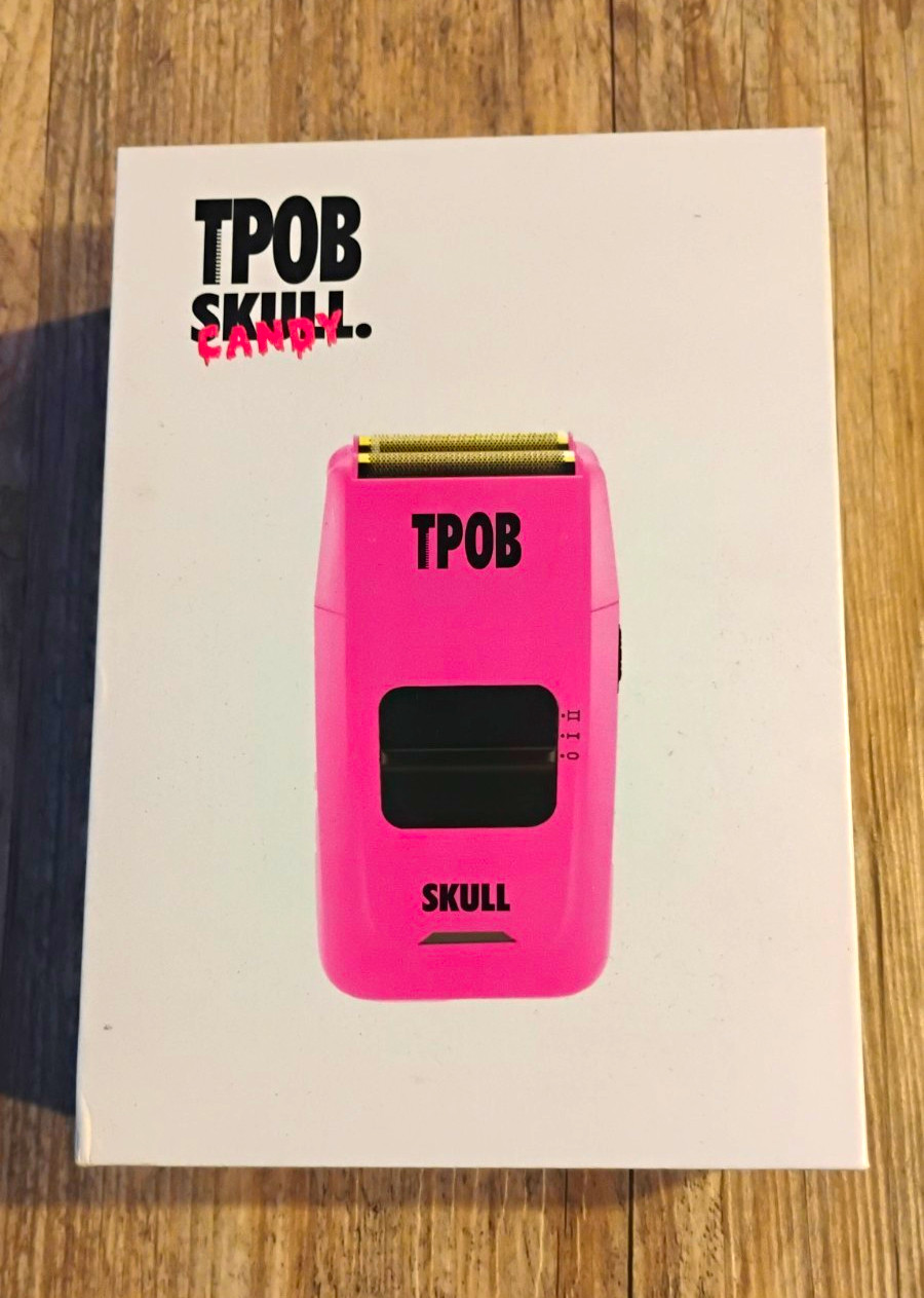 TPOB Skull Candy Foil Head Trimmer for Head, Cordless USB Rechargeable Pink