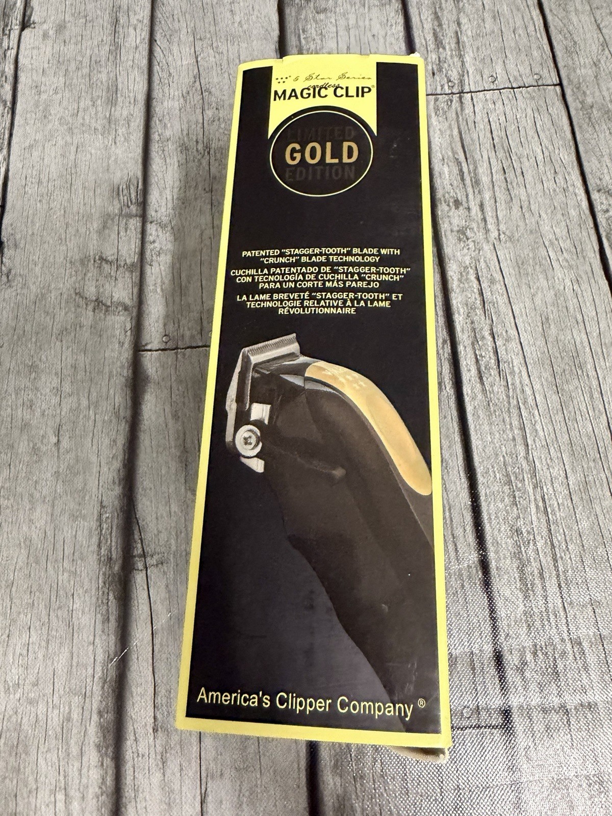 Wahl 5 Star Limited Edition Gold Cordless Magic Clip, Black, Model 8148-100