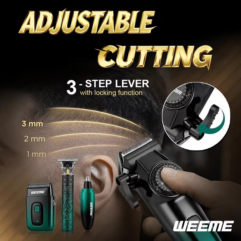 4-in-1 Men’s Hair Clipper Trimmer Shaver Nose Grooming Kit USB Rechargeable