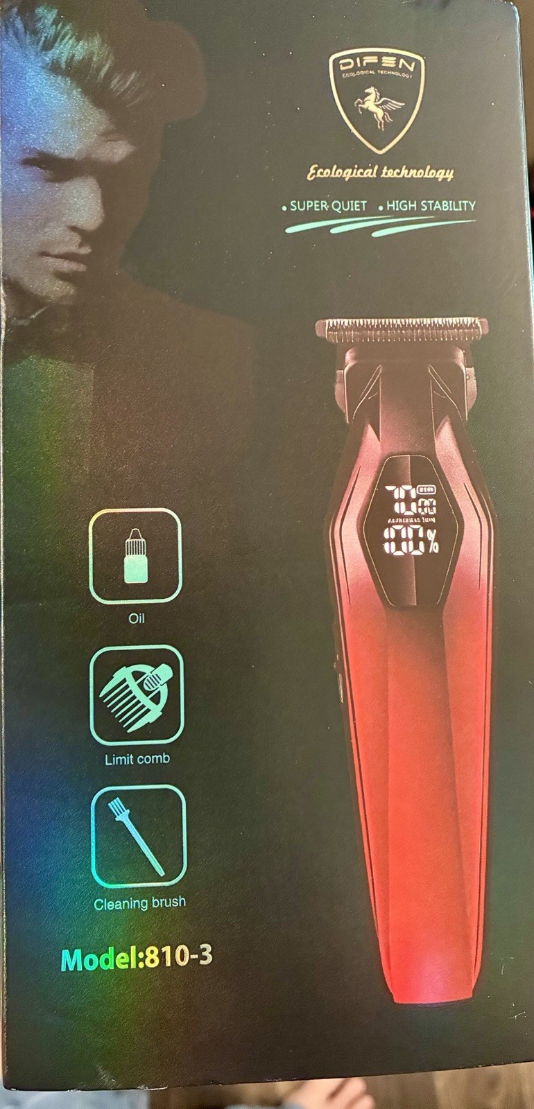 Difen Model 810-3 Professional Cordless T-Blade Hair Trimmer NIB