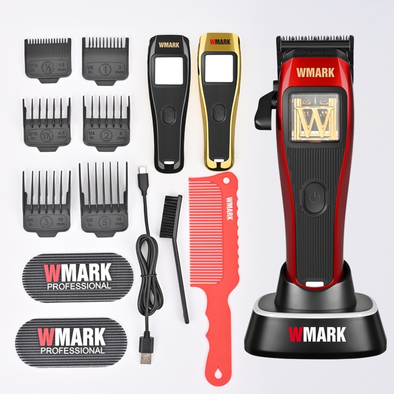 Wmark NG-X1 Cordless Magnetic Motor Clipper + Magnetic Guards – Pro Hair