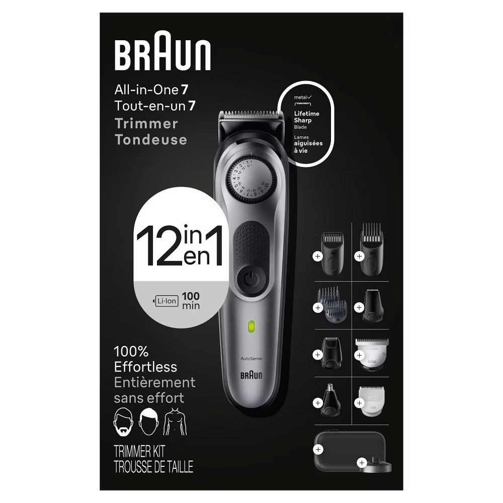 Braun Series 7 AiO7440 Rechargeable 12-in-1 Body, Beard & Hair Trimmer