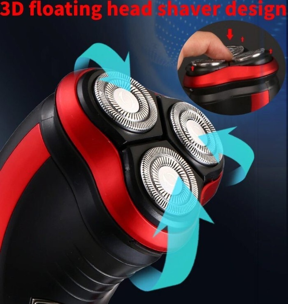 4D Rotary Electric Shaver Rechargeable Bald Head Shaver Beard Trimmer Wet & Dry