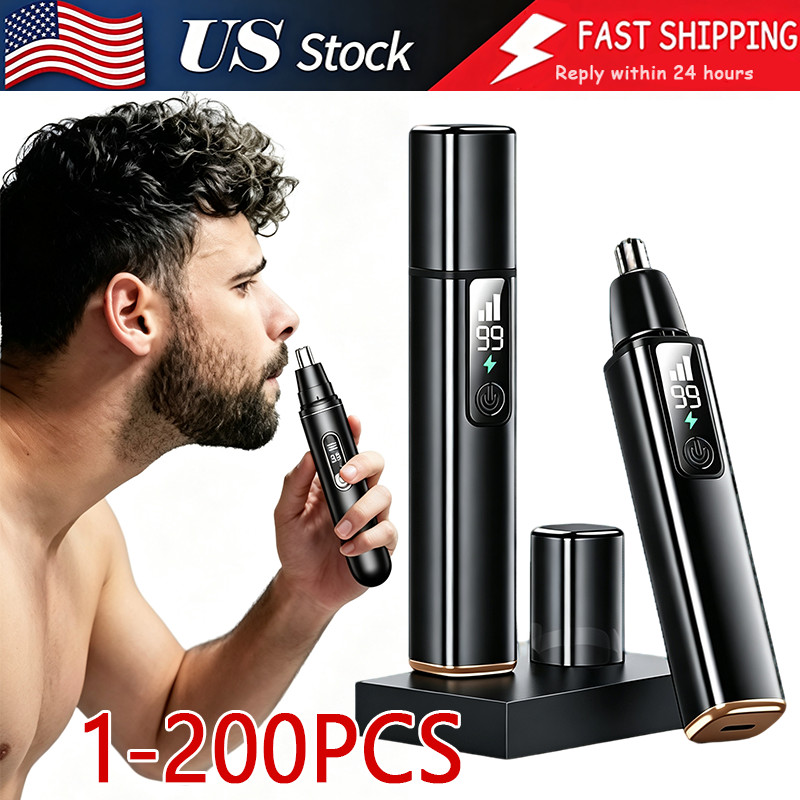 Ear & Nose Hair Trimmer with LED indicator USB Rechargeable Water Resistant LOT