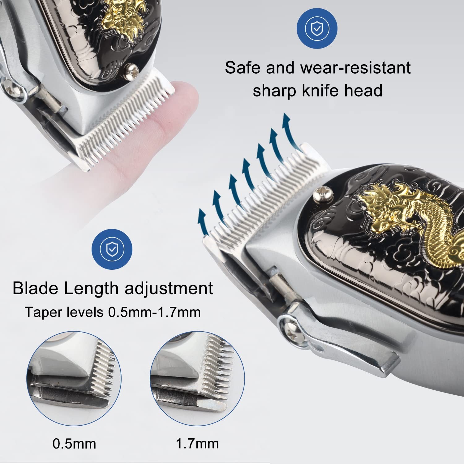 HIENA PRO Hair Clippers for Men T-Blade Trimmer Set, Black+gold