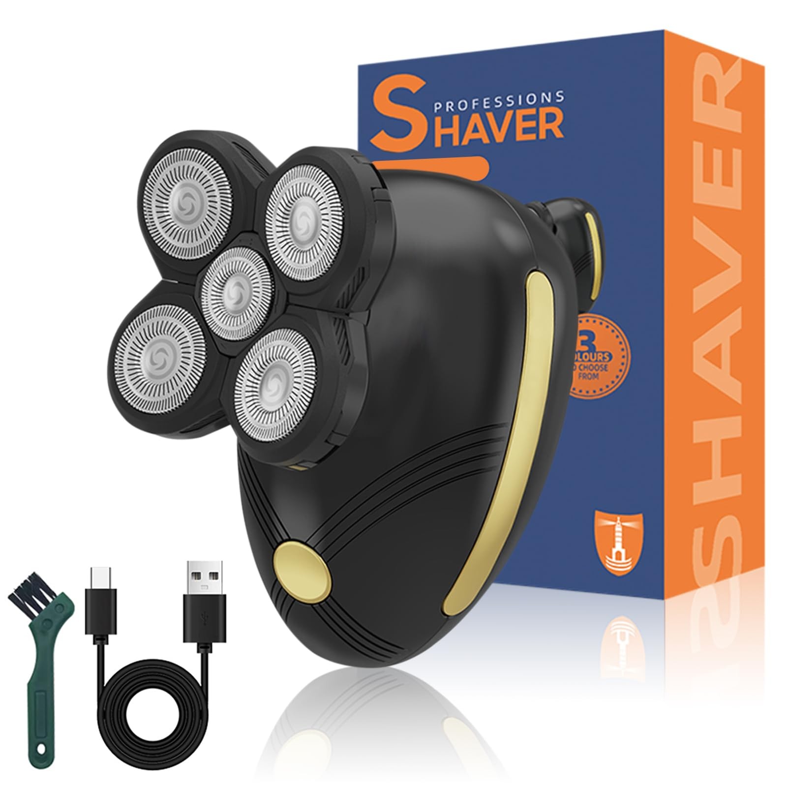Head Shaver for Bald Men – Electric Rotary Razor Rechargeable – Waterproof 5D…