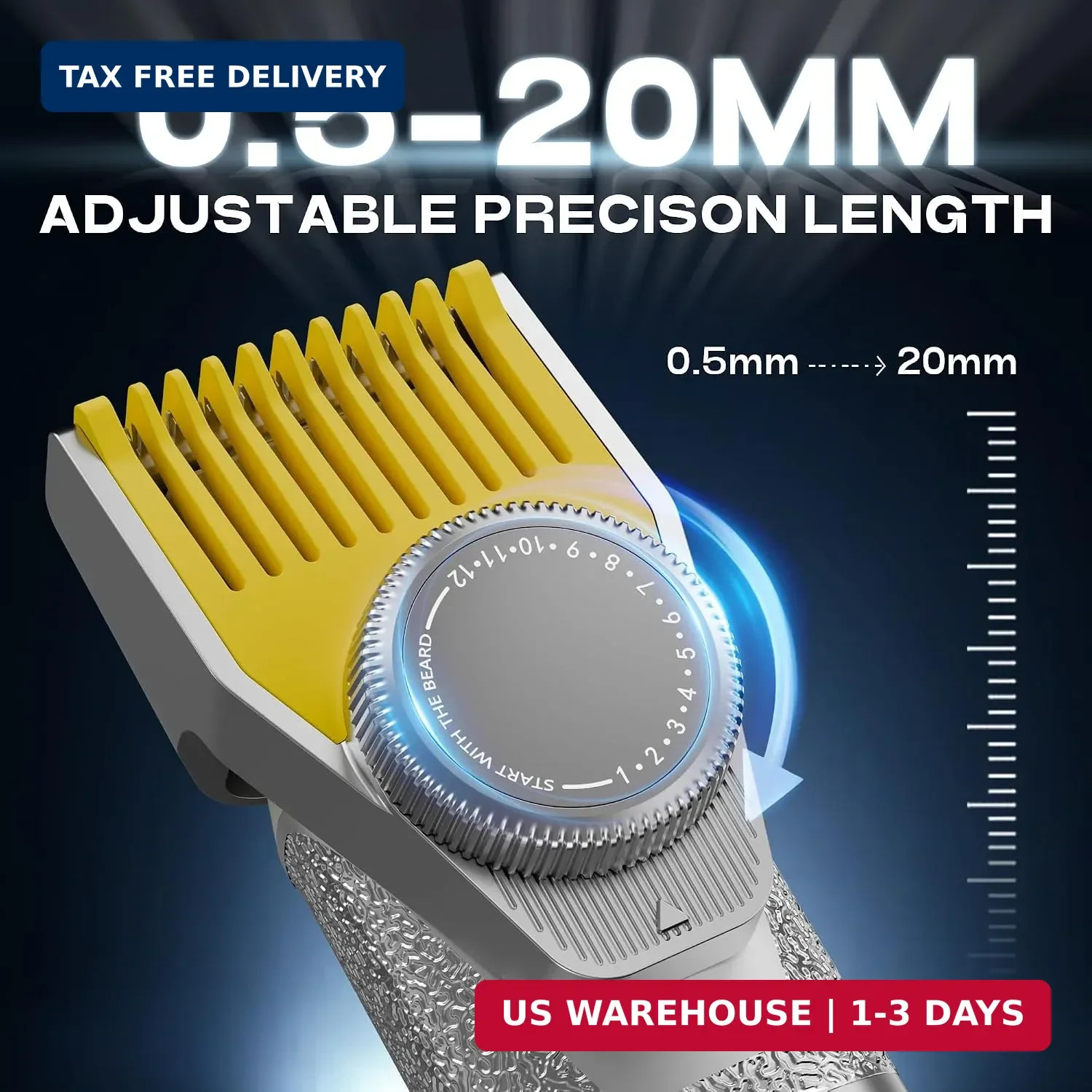 Beard Trimmer for Men, 6-in-1 Men’s Grooming Kit,IPX7 Waterproof Wet/Dry, 2-Spee