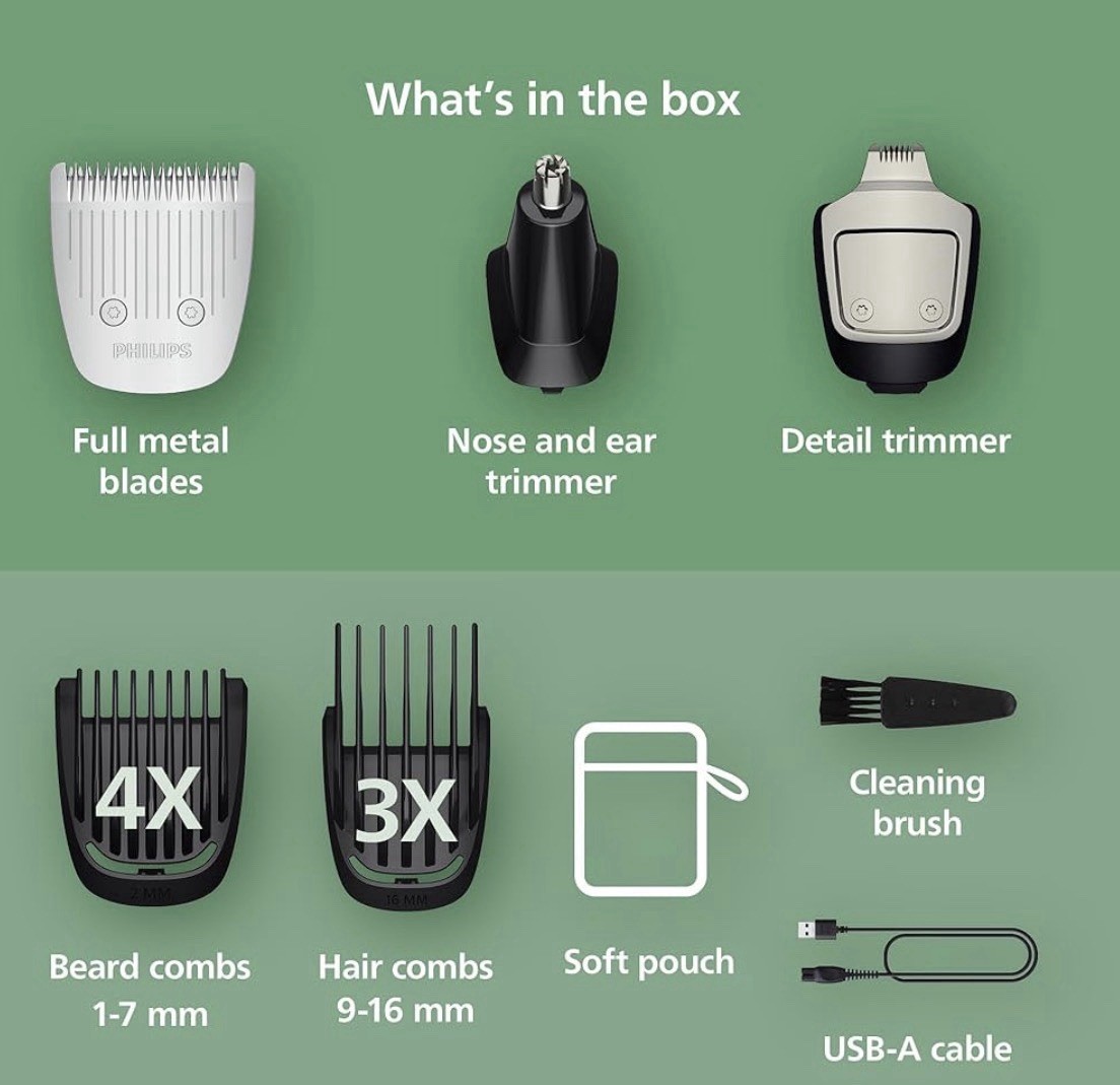 Philips Norelco All-in-One 3000 Trimmer 13-in-1 Beard Hair Grooming MG3939/50