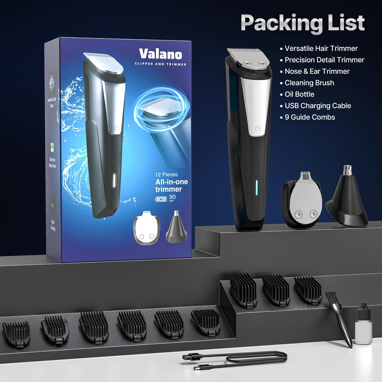 Beard Trimmer Hair Clippers for Men All-in-One Self-Sharpening Electric Men’s…