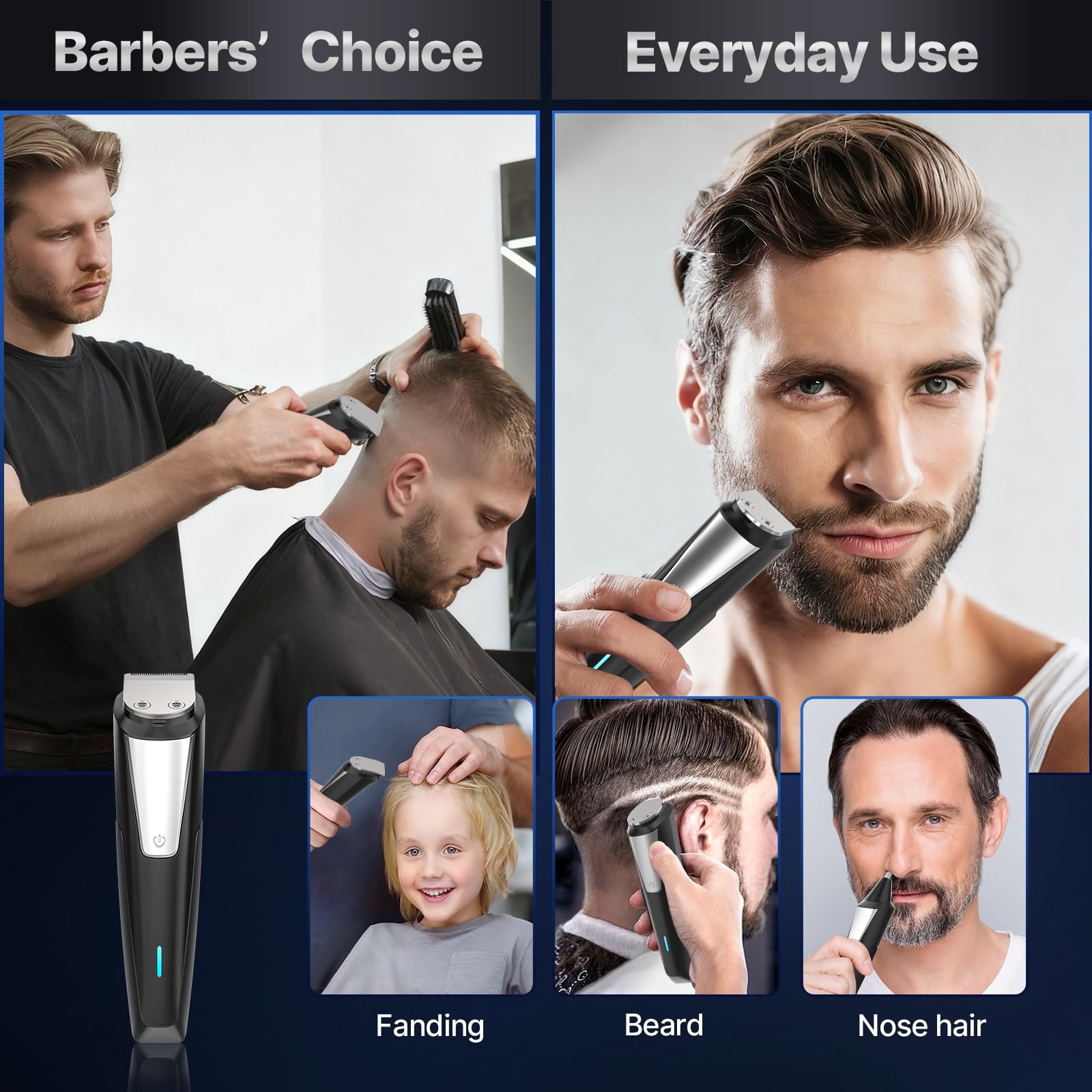 Beard Trimmer Hair Clippers for Men All-in-One Self-Sharpening Electric Men’s…
