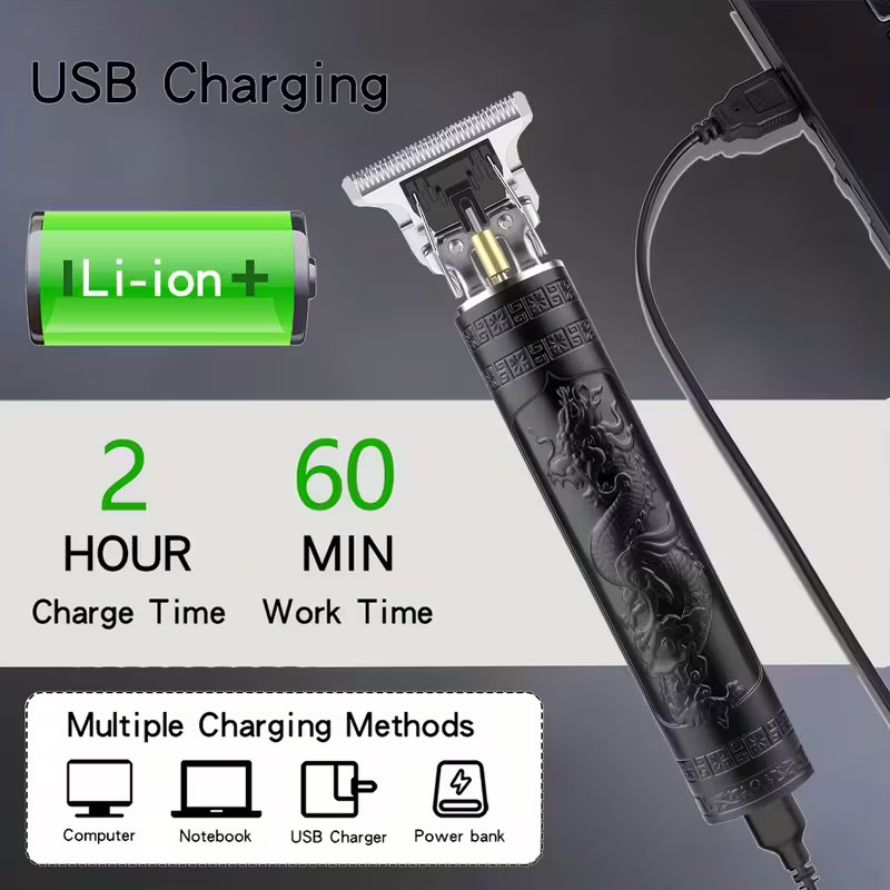 Professional Men Hair Clippers &Barber Clippers and Trimmer Set USB Rechargeable