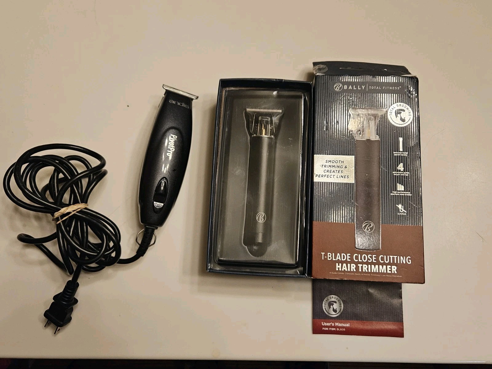 ANDIS Pivot Pro Professional Clippers Corded + T-Blade Close Cut Hair Trimmer