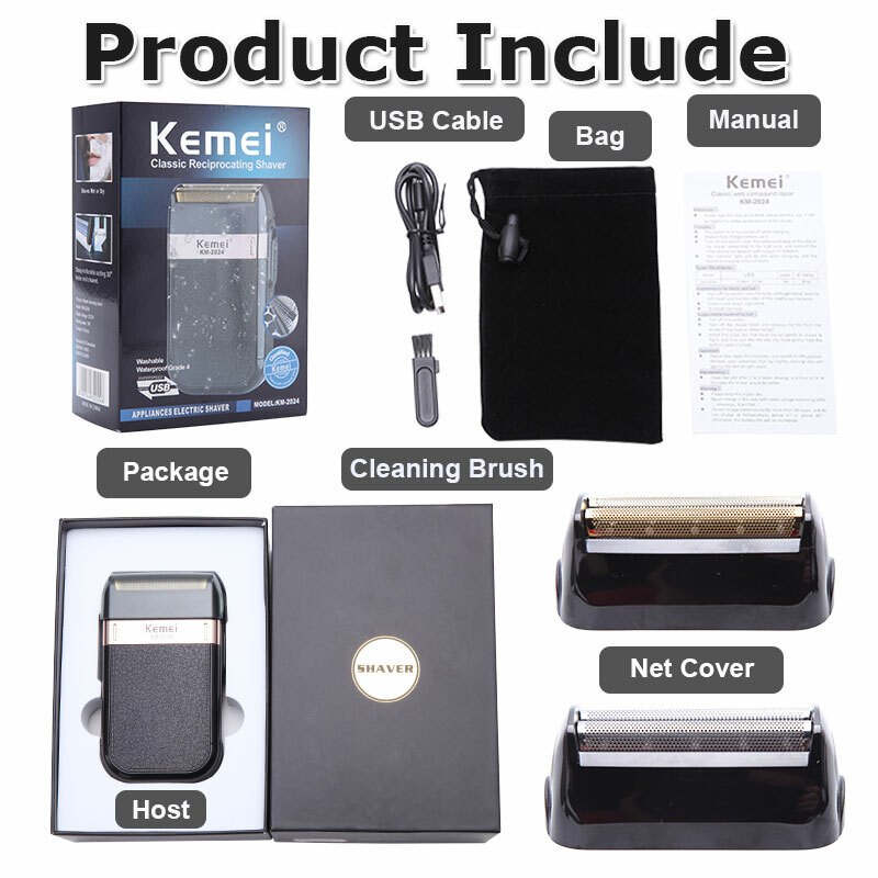 USB Electric Mini Shaver Razor Beard Barber Hair Clipper Trimmer Machine kemei