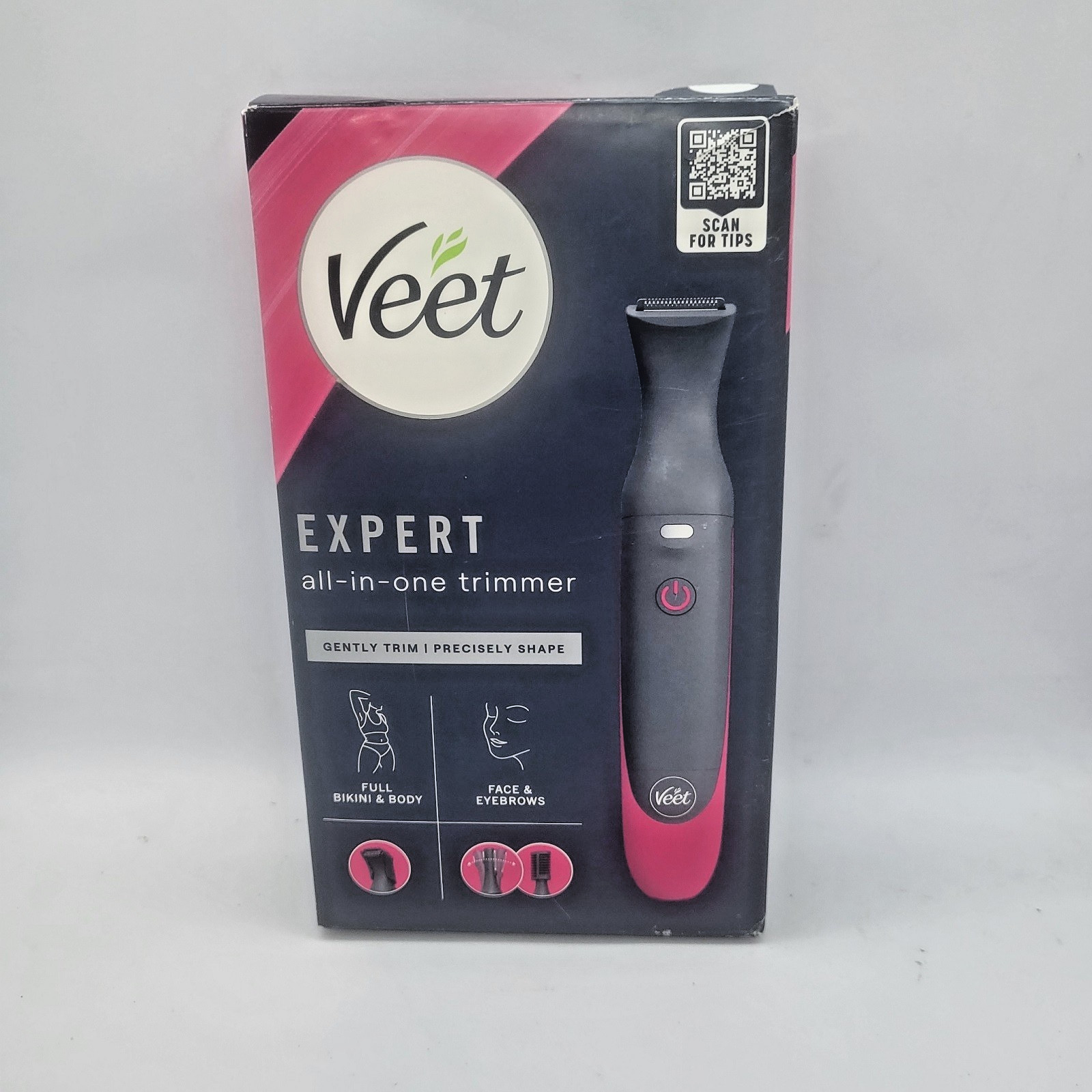 Veet Expert All-in-One Trimmer Rechargeable Bikini Body Face Eyebrows New