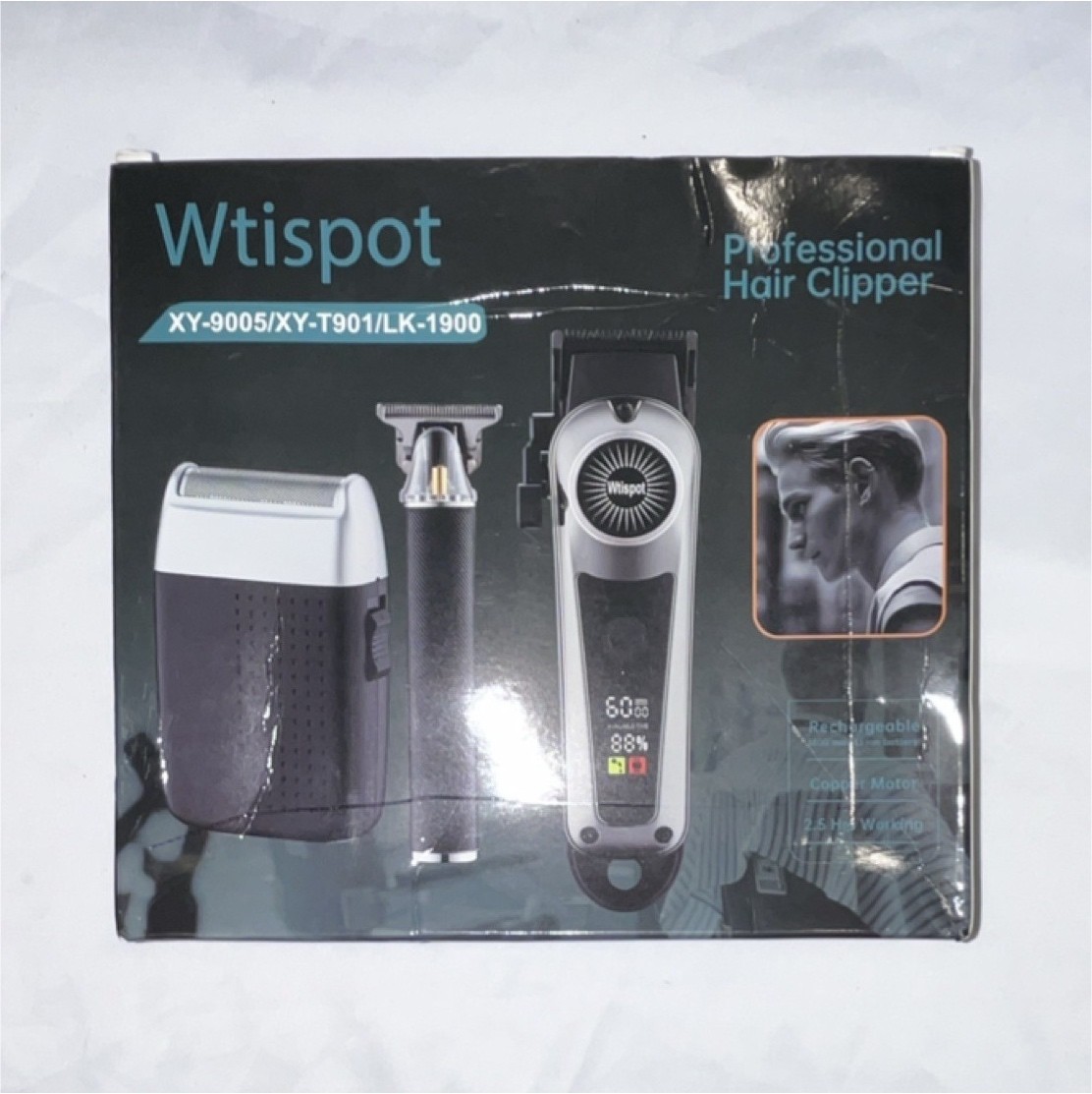 Wtispot Rechargeable Hair Clipper Copper Motor Black Golden XY-9005/XY-T901/LK-…