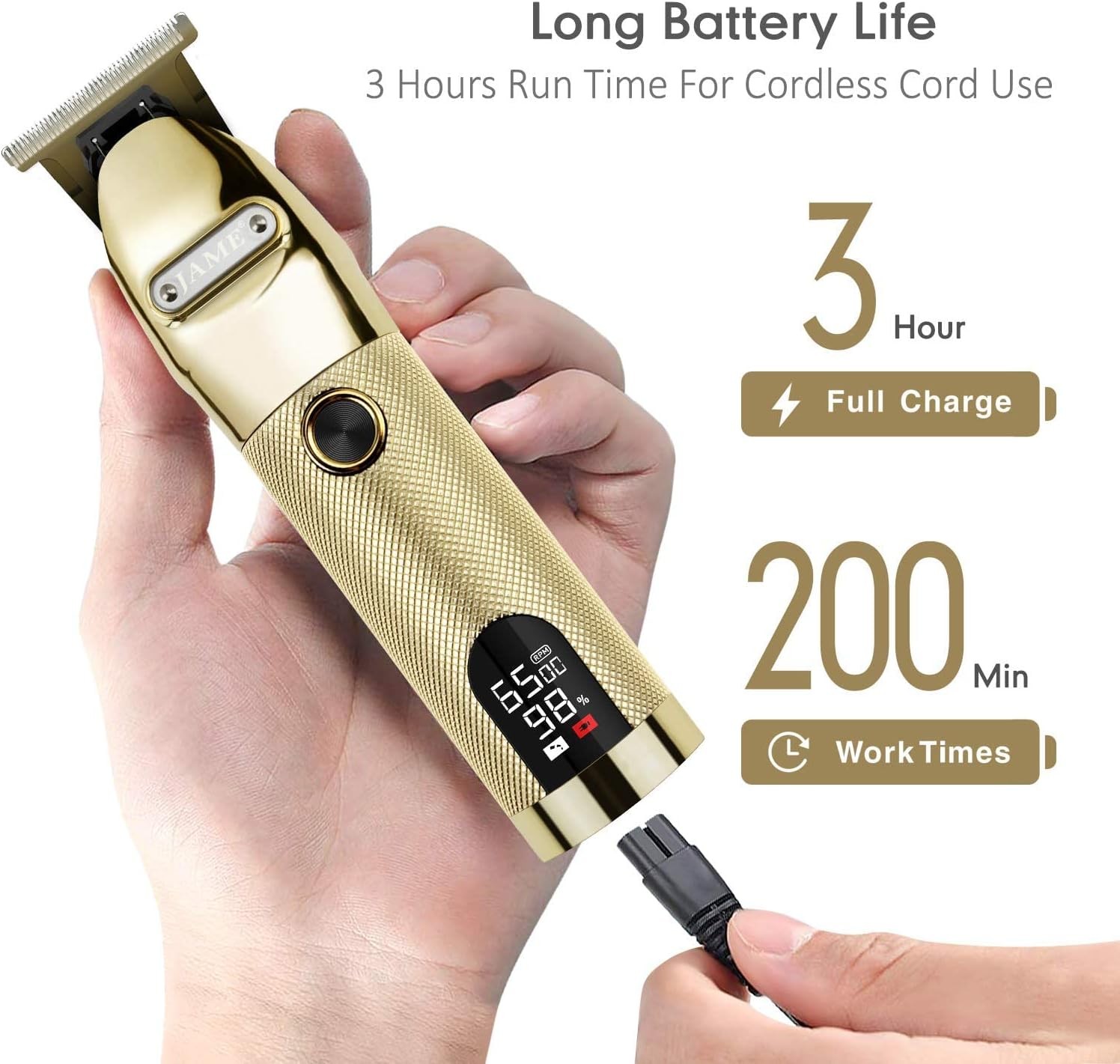 Cordless Outlining Trimmer Professional T Liners Clippers Black, Gold, Silver