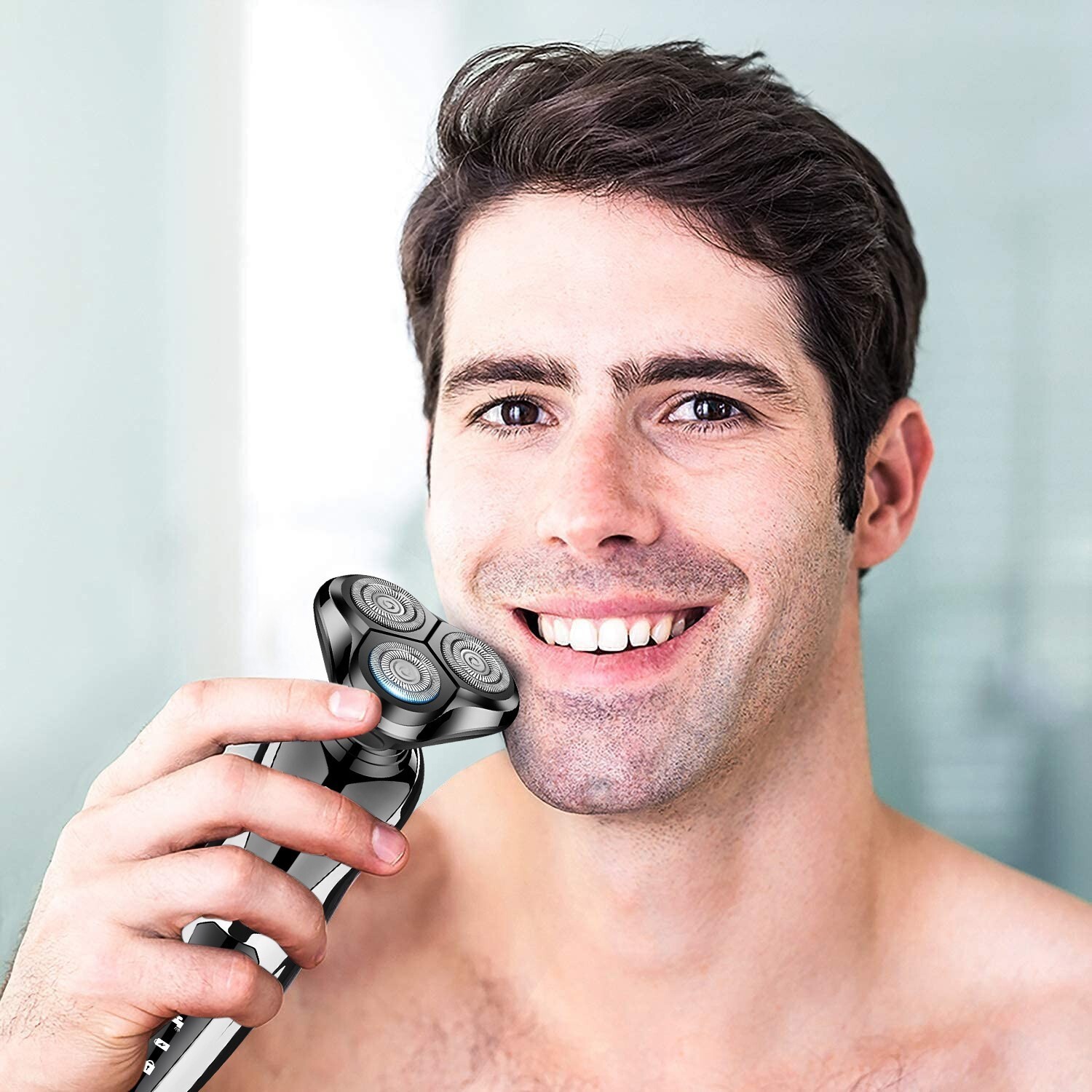 Wet/Dry Electric Razor Men USB Rechargeable Rotary Shaver Beard Trimmer Shaving