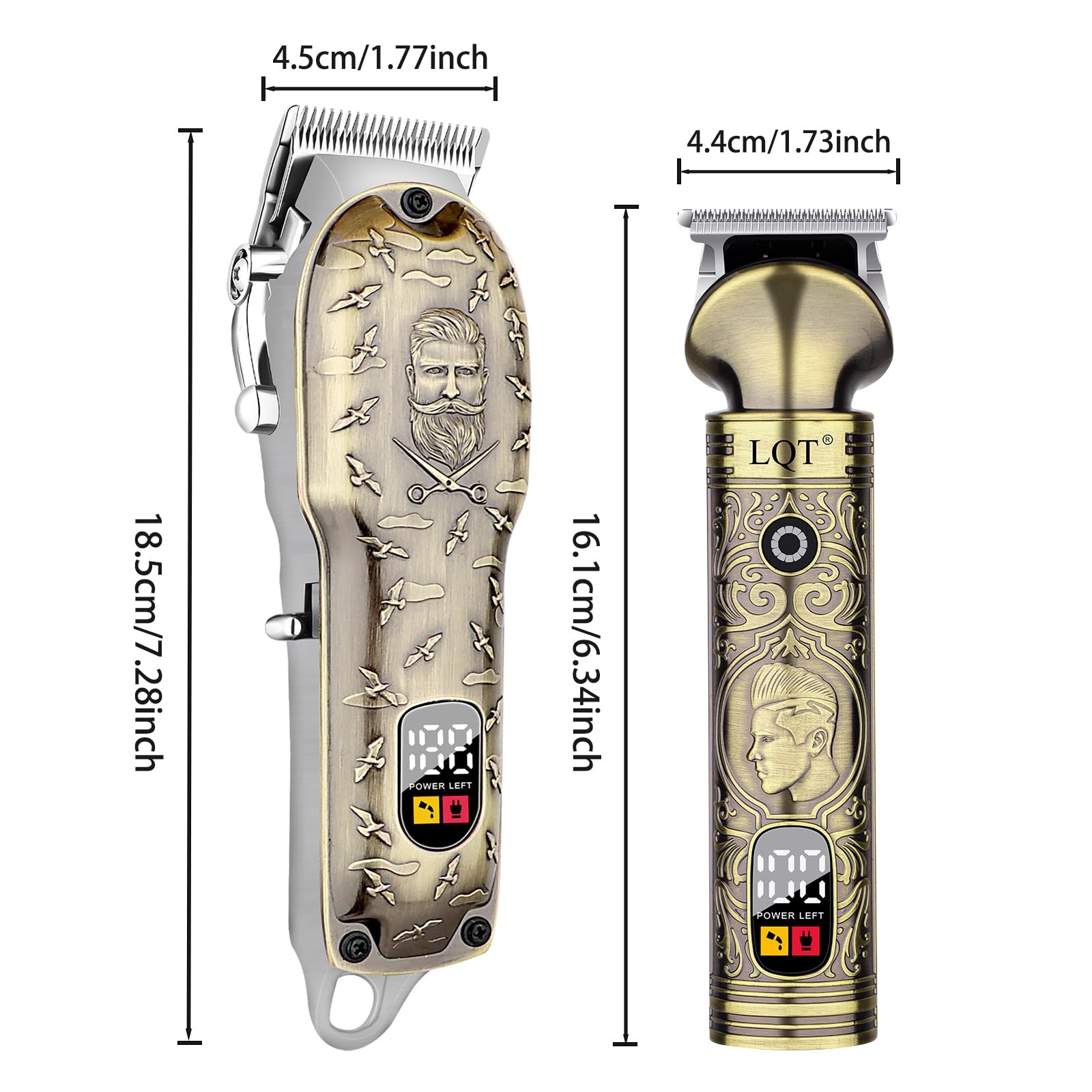 LQT Professional Cordless Hair Clipper and Trimmer Set for Men, Bronze