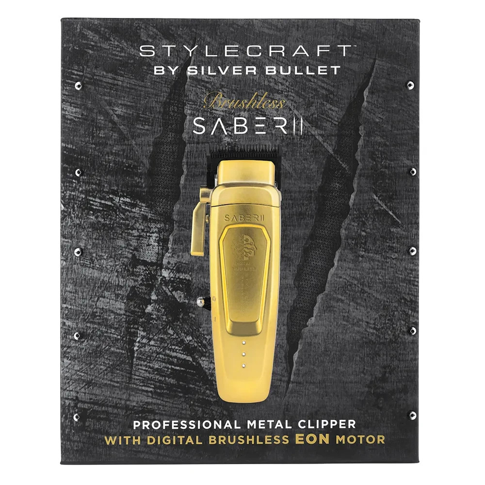 StyleCraft Saber ⅠⅠ Cordless Clipper w/Digital Brushless Motor Gold | SC617M