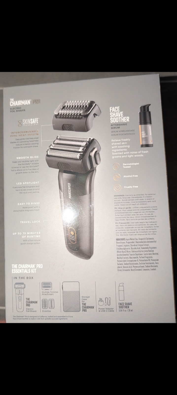MANSCAPED The Chairman PRO Foil Face Electric Shaver Dual Head Kit SEALED NEW