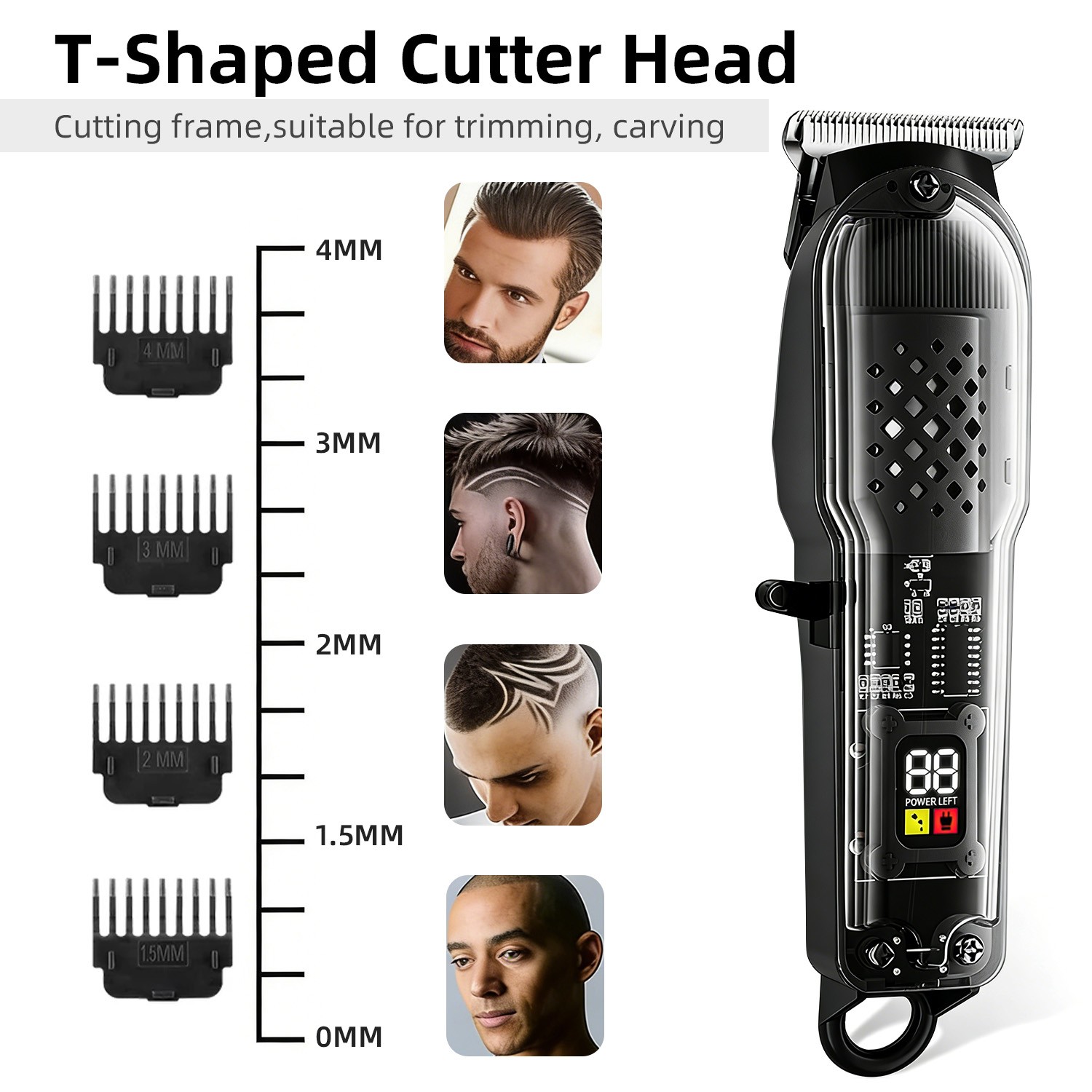 Professional Hair Clippers for Men, Cordless Barber Clippers and Trimmer Set US