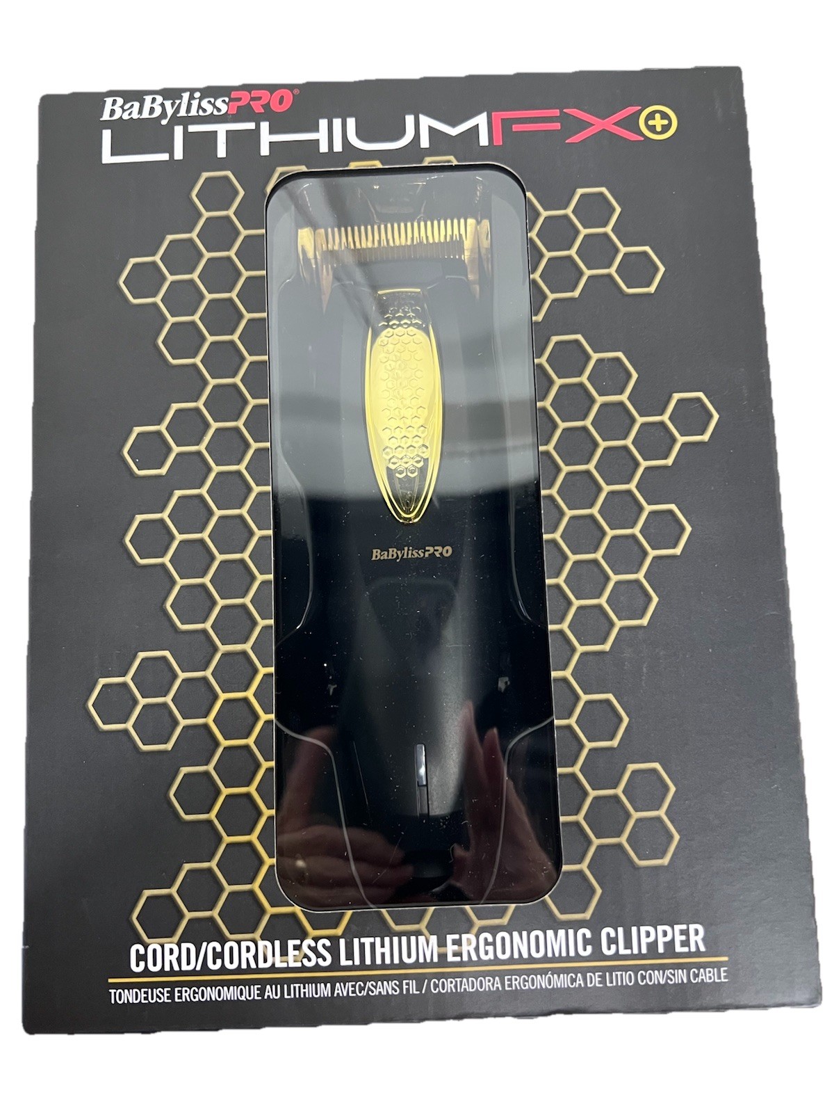 BaByliss PRO FX673N LithiumFX+ Cordless Lithium Ergonomic Black & Gold Clipper