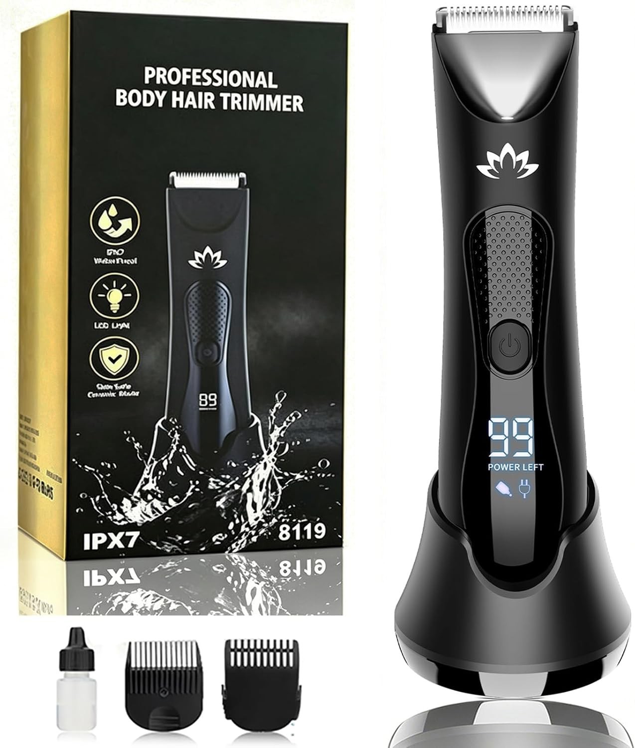 Manscape Body & Pubic Hair Trimmer for Men, Groin & Ball Trimmer Men, Electri…