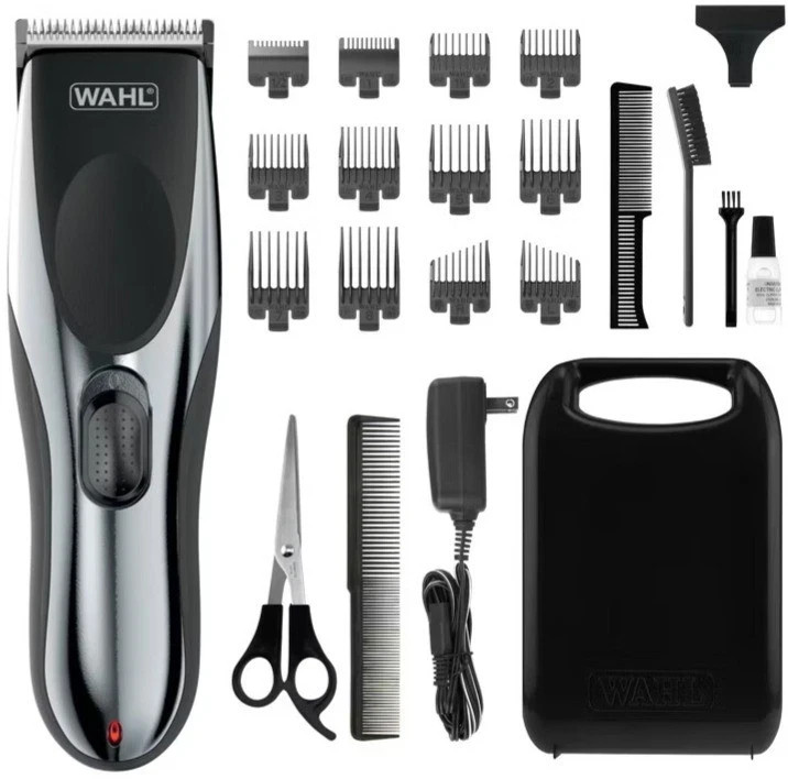 Wahl Cordless Hair Clipper Beard Trimmer | Kit 22-Piece Silver Black New