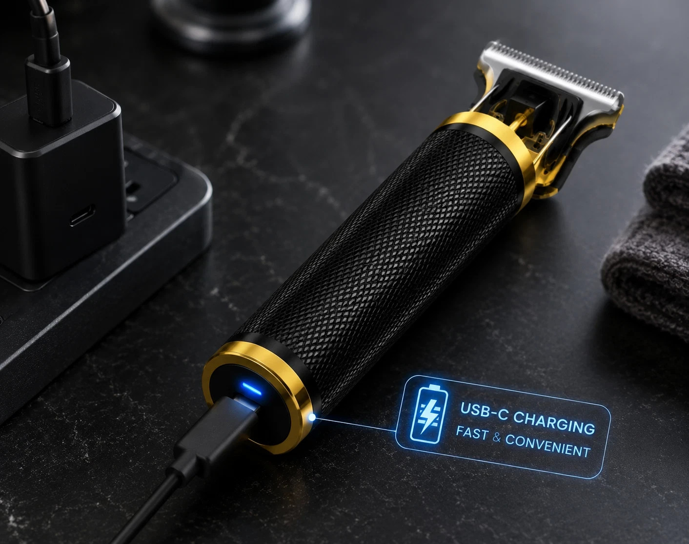 Vintage T9 Barbeador Black Gold Beard Hair Trimmer Cutter Machine for Men