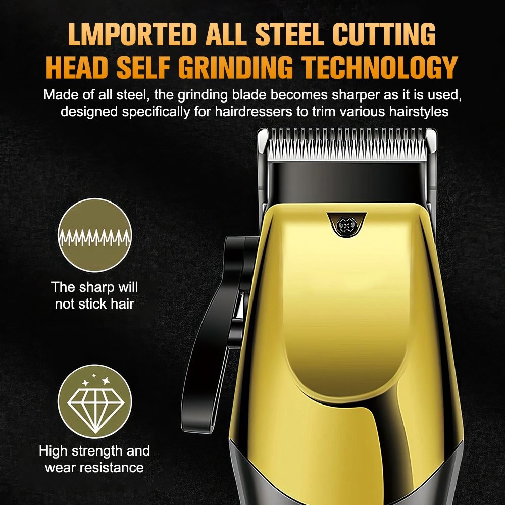 Professional Hair Clipper Rechargeable Cordless Trimmer Haircutting Set Shaver