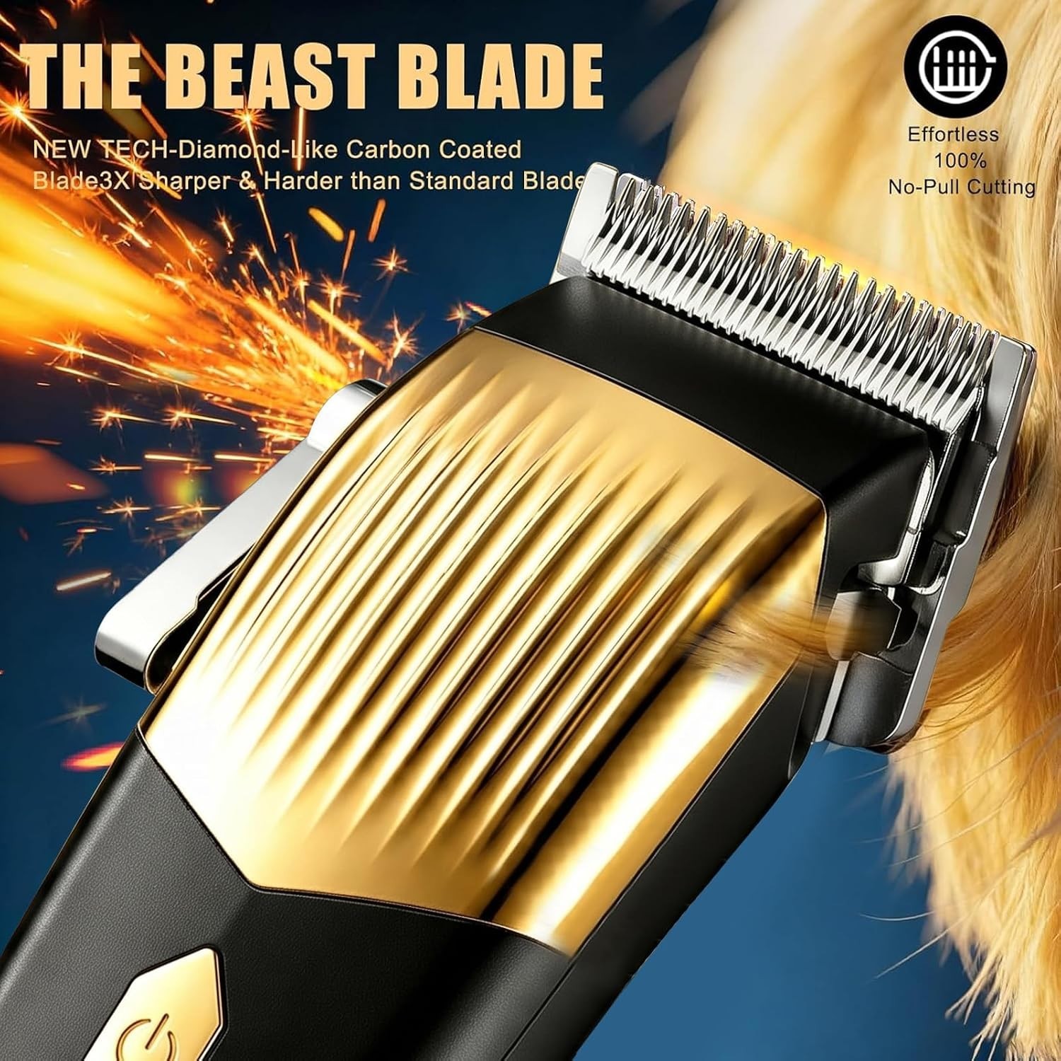 Professional Hair Clipper Set-4 in 1-Beard, Trimmer & Rechargeable Shaver (Gold)