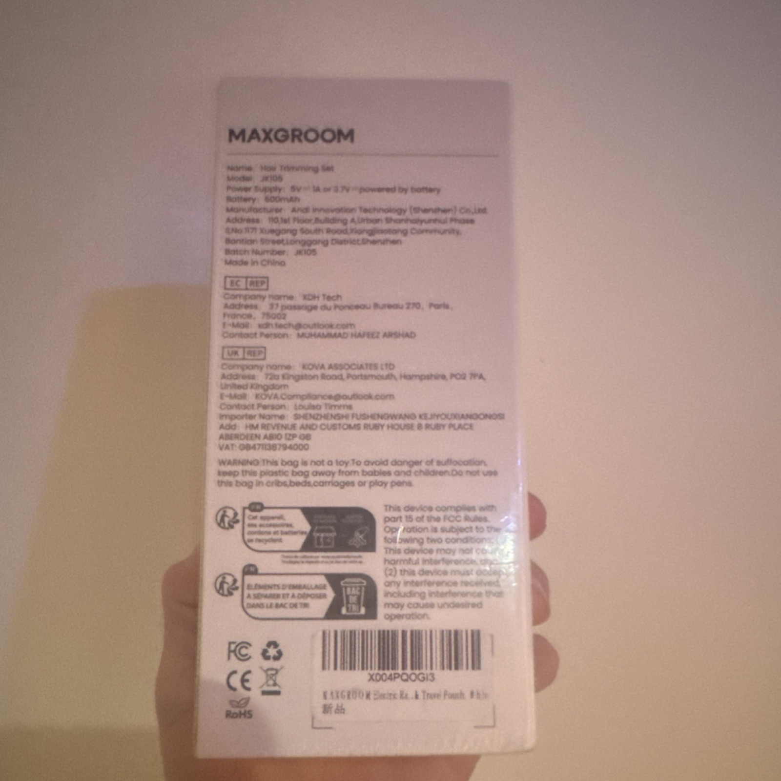 MAXGROOM Hair Trimming Set XD019 Waterproof Full Body Grooming Skin Friendly
