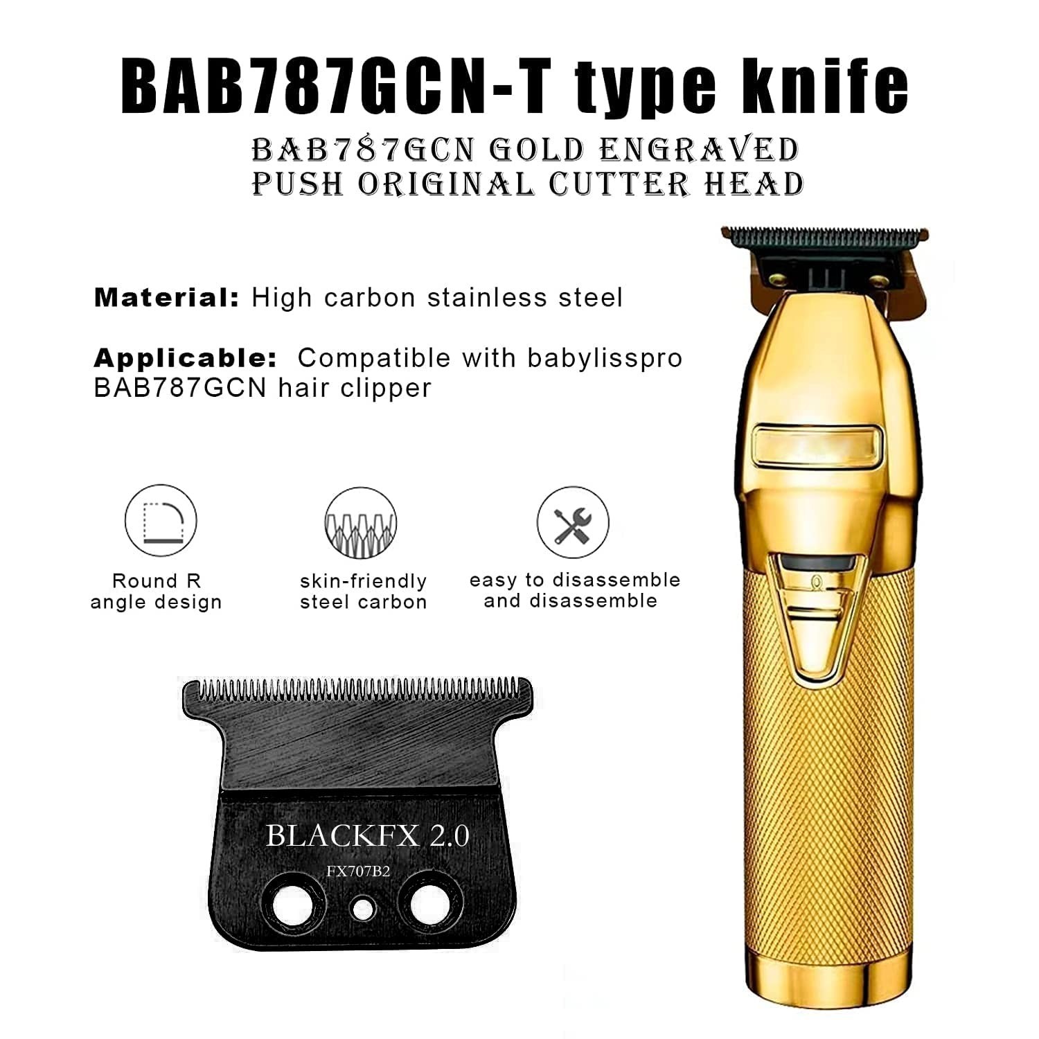 3 High-Performance Stainless Steel Replacement Blades for FX787 & FX726 Trimmers