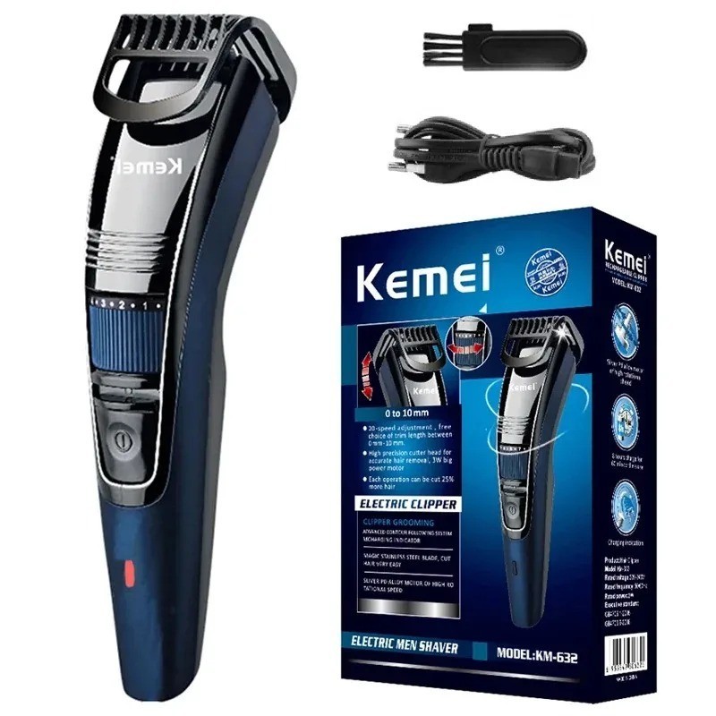 Kemei 632 0.5-10mm Adjustable Beard Hair Trimmer for Men Rechargeable Mustache