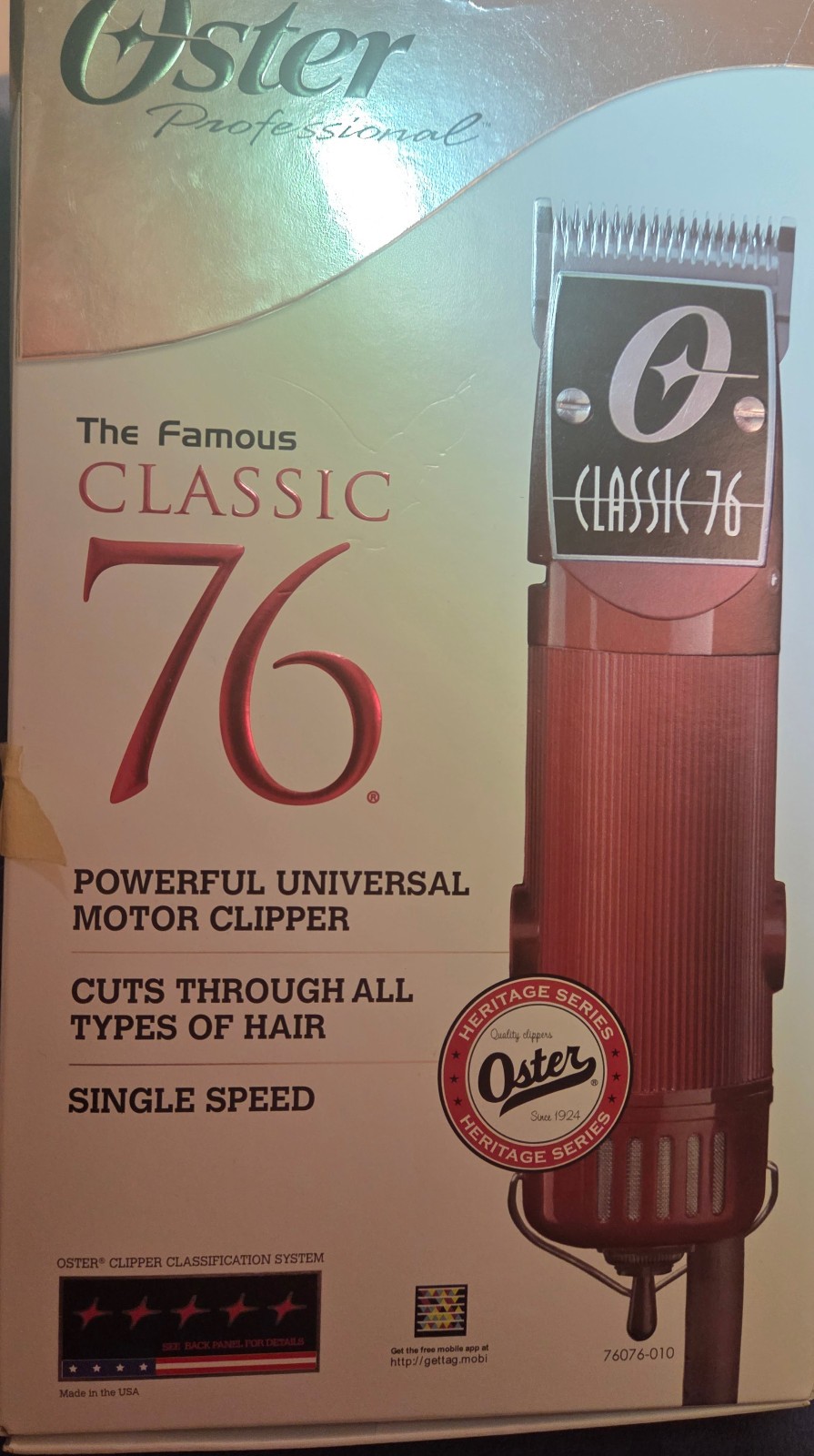 Oster Classic 76 Hair Clipper + 10 Piece Combs, Combo (new & unused in open box)