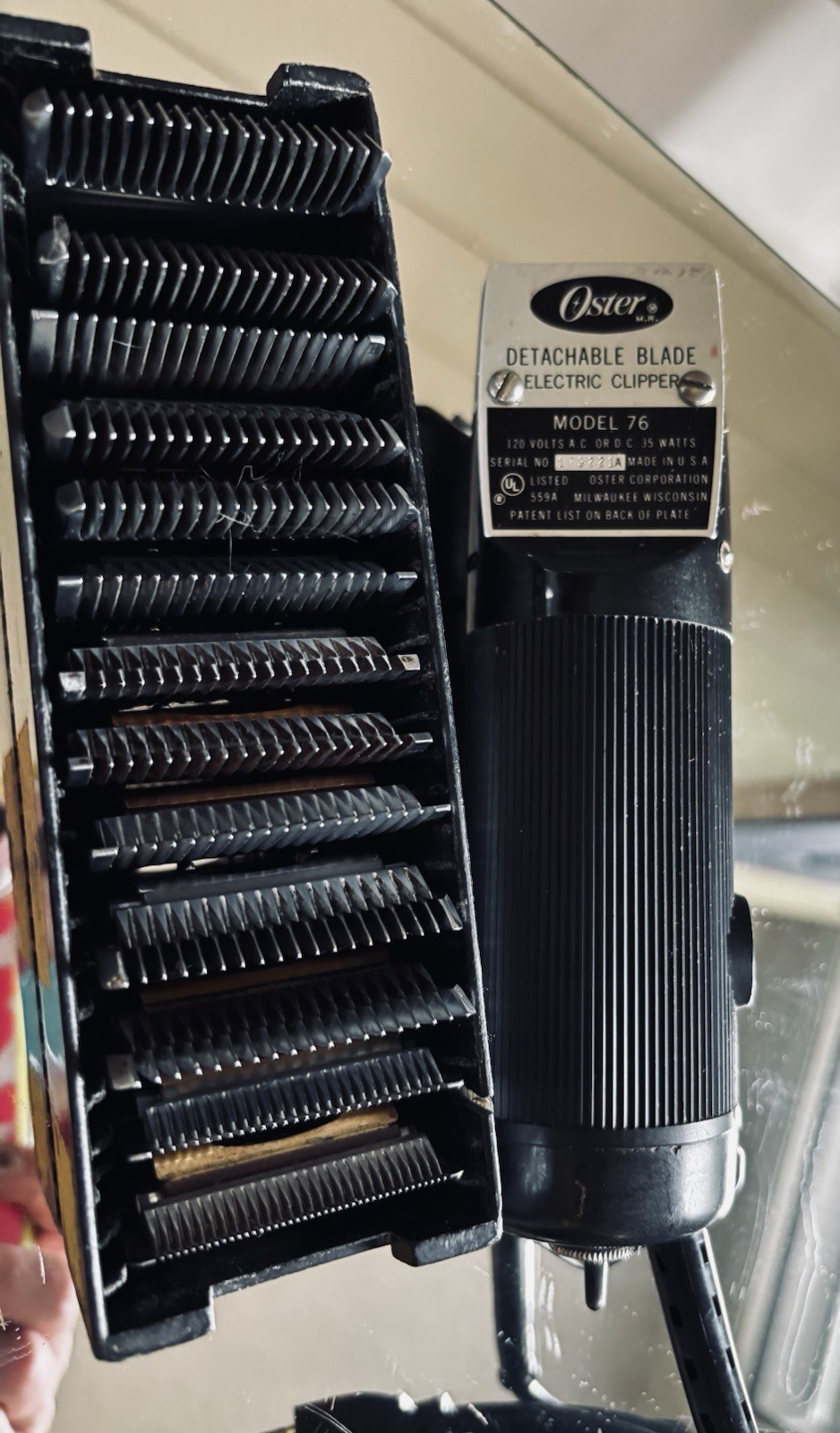 Barber Clippers Vintage Oster 76 Hair Clipper And 12 Oster Stainless Steel Blade