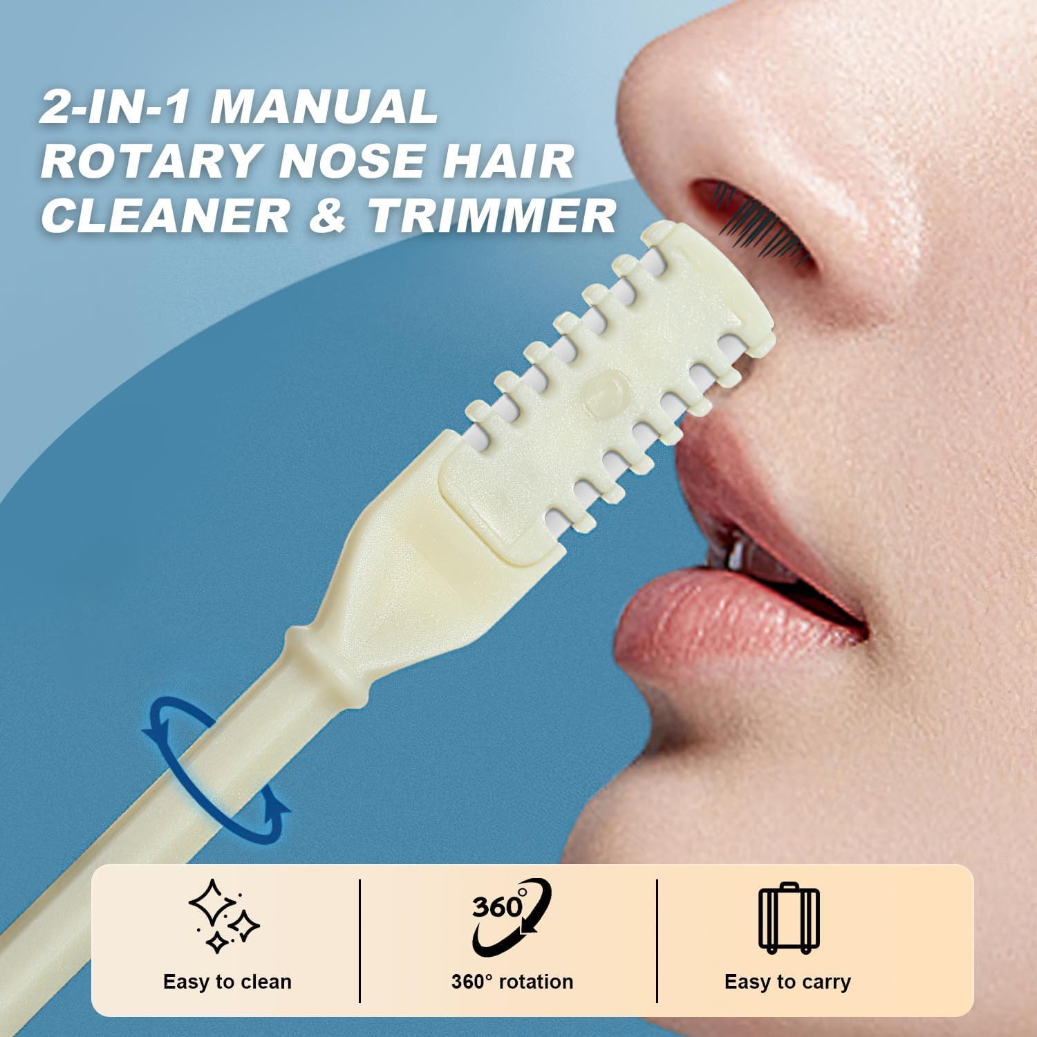 PSKZNSZ 5 Pcs Manual Nose Hair Trimmer, 2-In-1 Double-Sided Nostril | Hair Remov