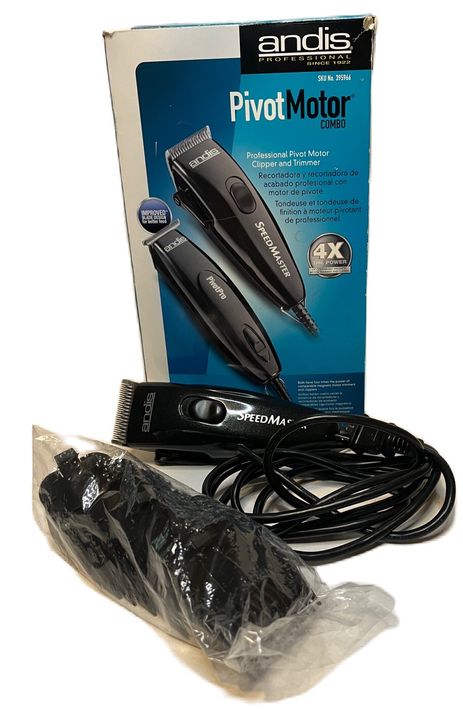 Andis 24075 Pivot Motor CLIPPER ONLY Black With Attachments