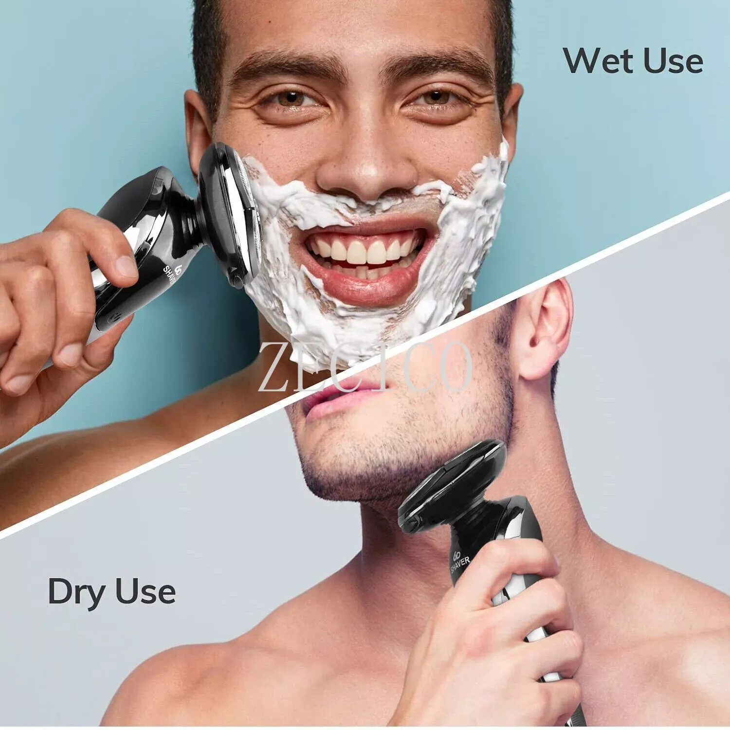 Men’s Electric Shaver 3D Electric Shavers for Male IPX7 Rotary Cordless Wet/Dry